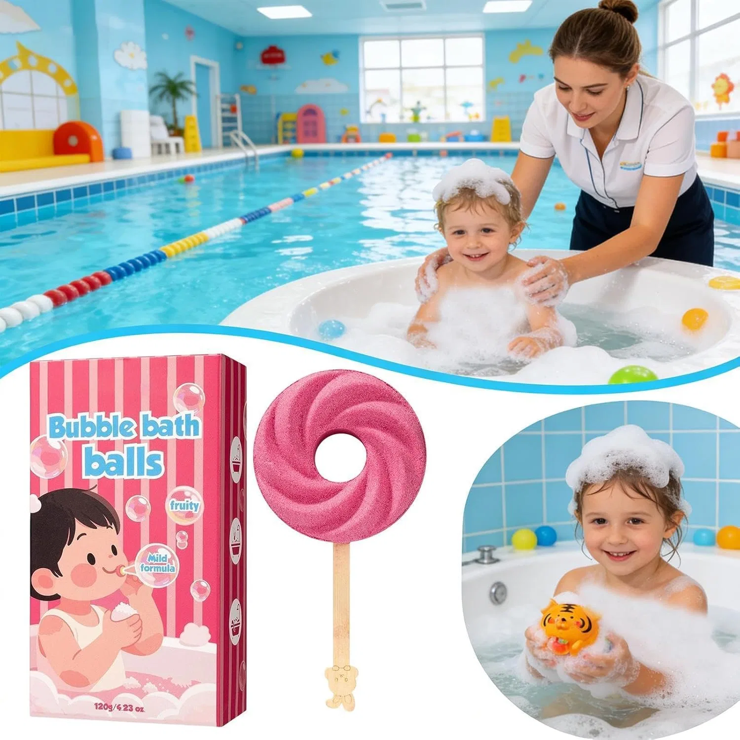 Бомбочки для ванны детские, Lollipop, Generisch, 1 шт, Fruchtig — фото 3