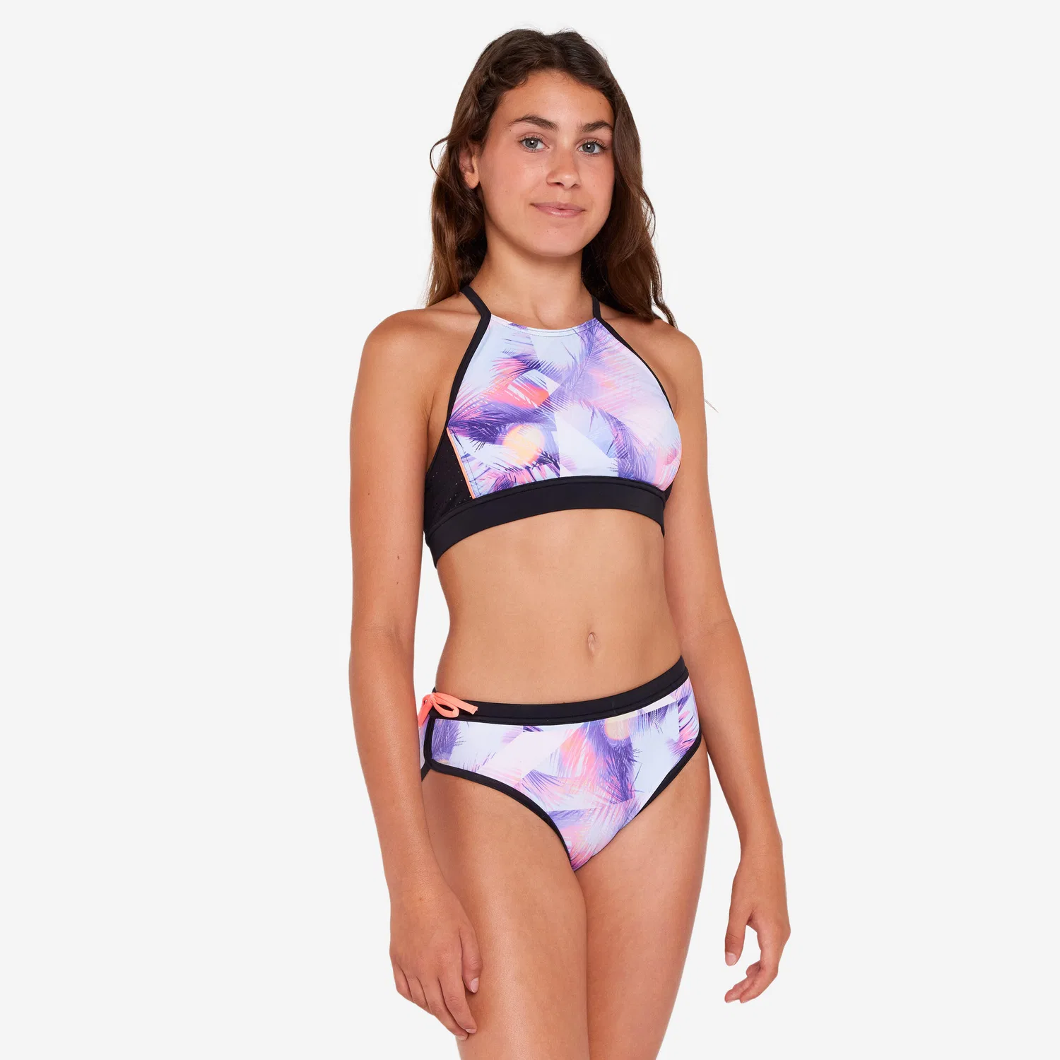 Детские плавки бикини для девочек с принтом Mas Posy Decathlon, Hellrosa — фото 2