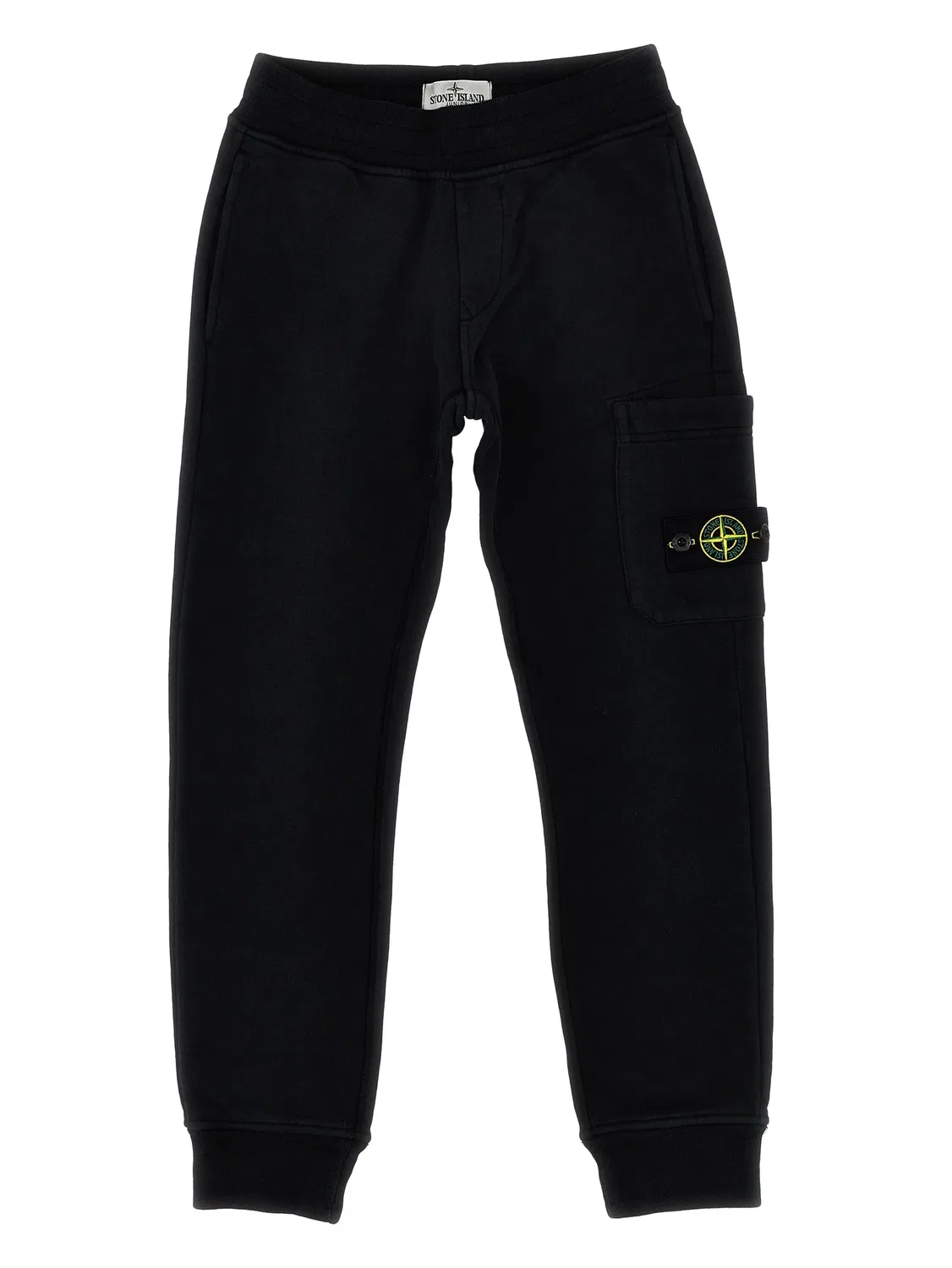 Детские брюки с логотипом Stone Island, черный