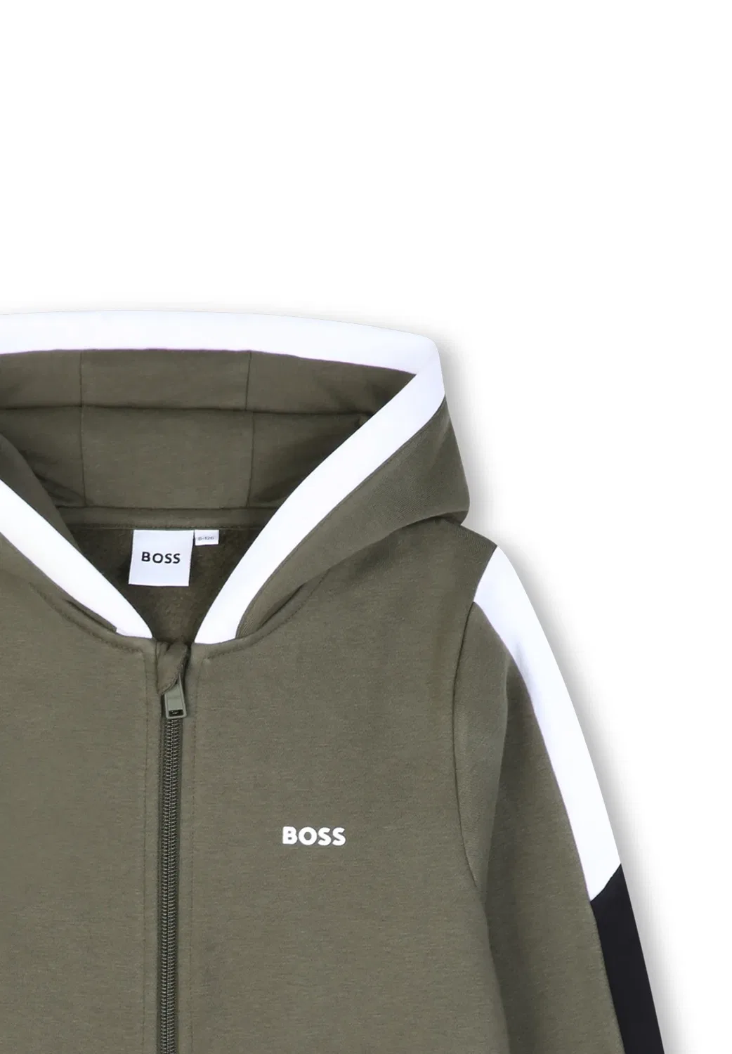 Кардиган с капюшоном для детей и подростков - толстовка на молнии Boss Kidswear, Olive — фото 3