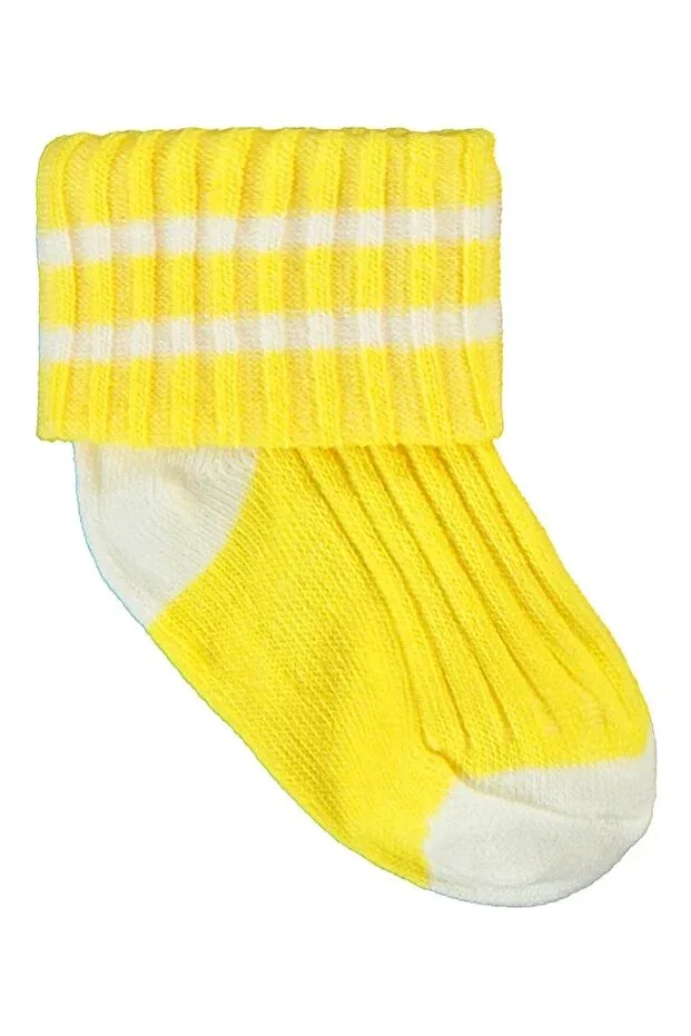 Детский комплект носков для девочек с принтом 3-piece socks set Civil Baby, Yellow — фото 4