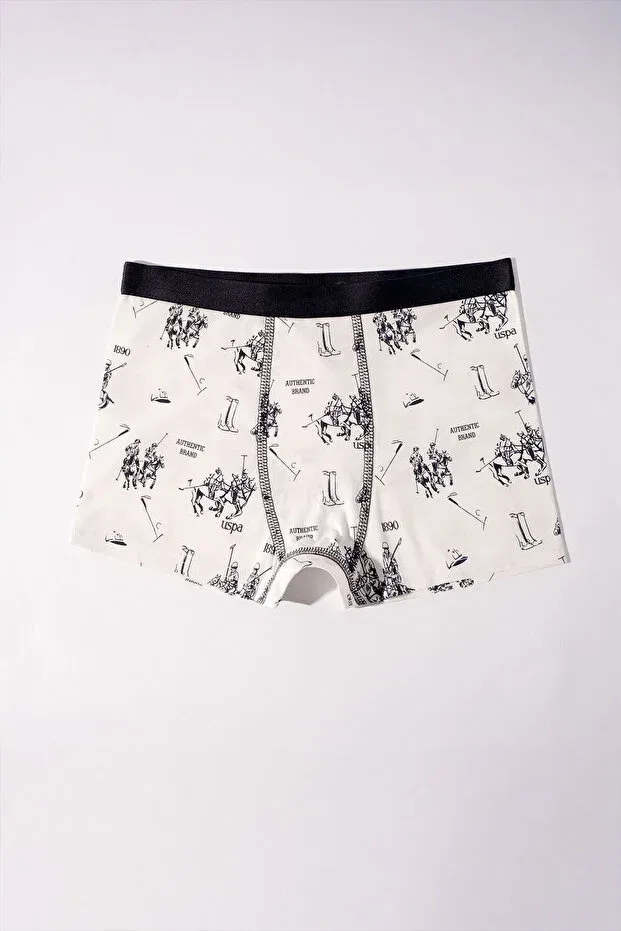 Детский комплект боксеров для мальчиков с принтом U.S. Polo Assn., Navy Blue-Grey-White — фото 2