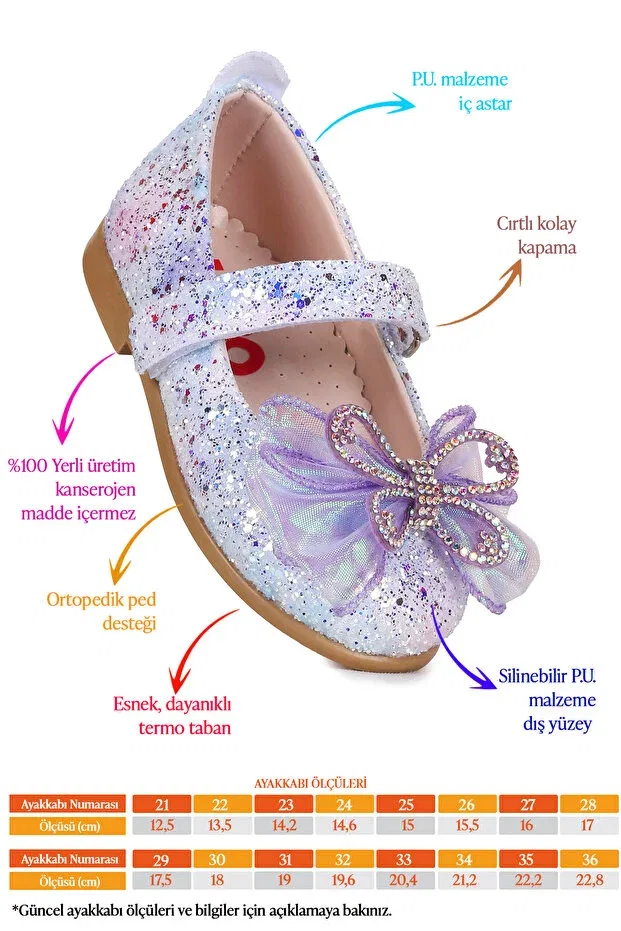 Детские балетки для девочек с принтом Zoe velcro stone bow Kiko Kids, Blue — фото 2
