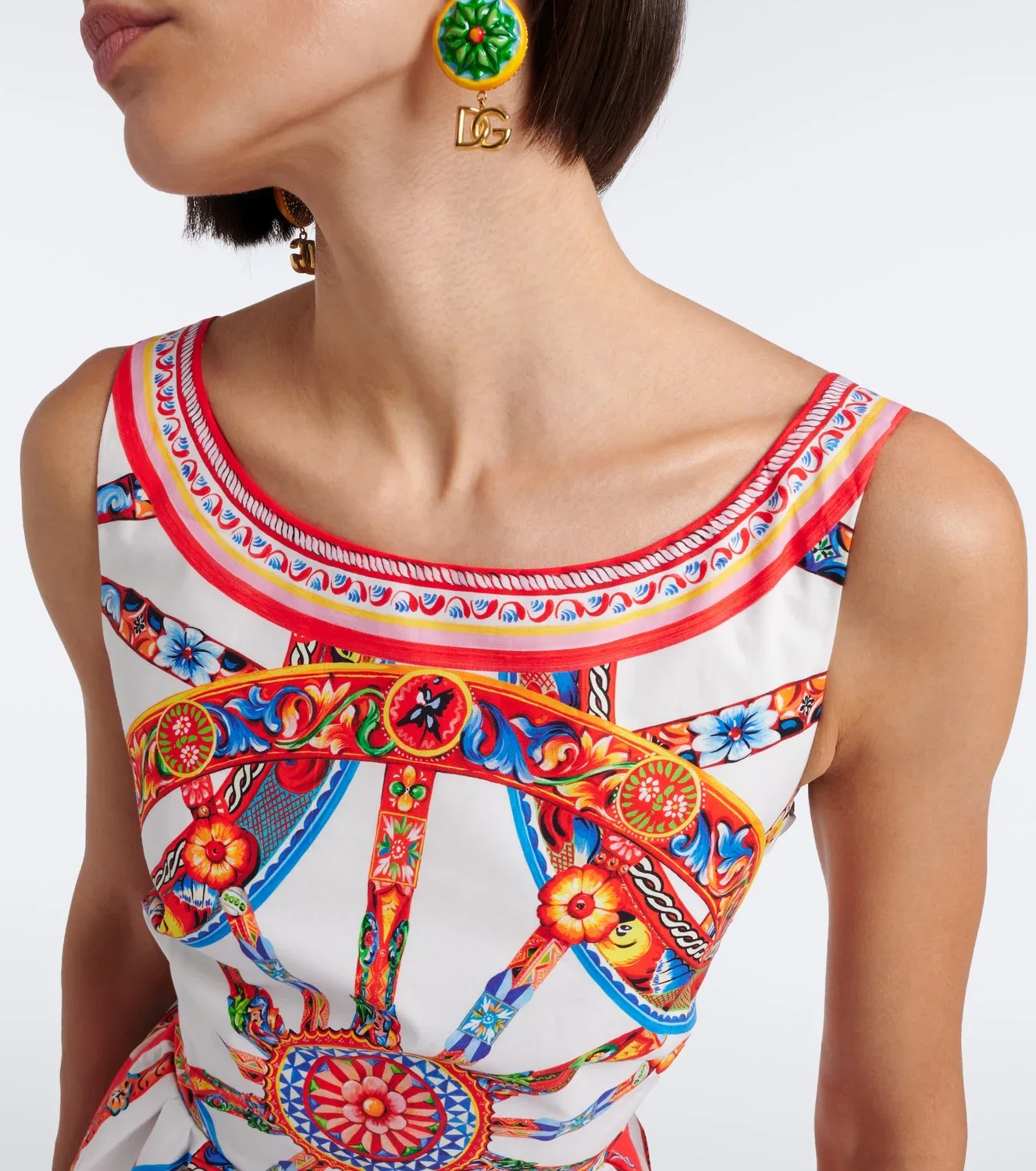 Мини-платье из хлопка Caretto Dolce & Gabbana, мультиколор — фото 3