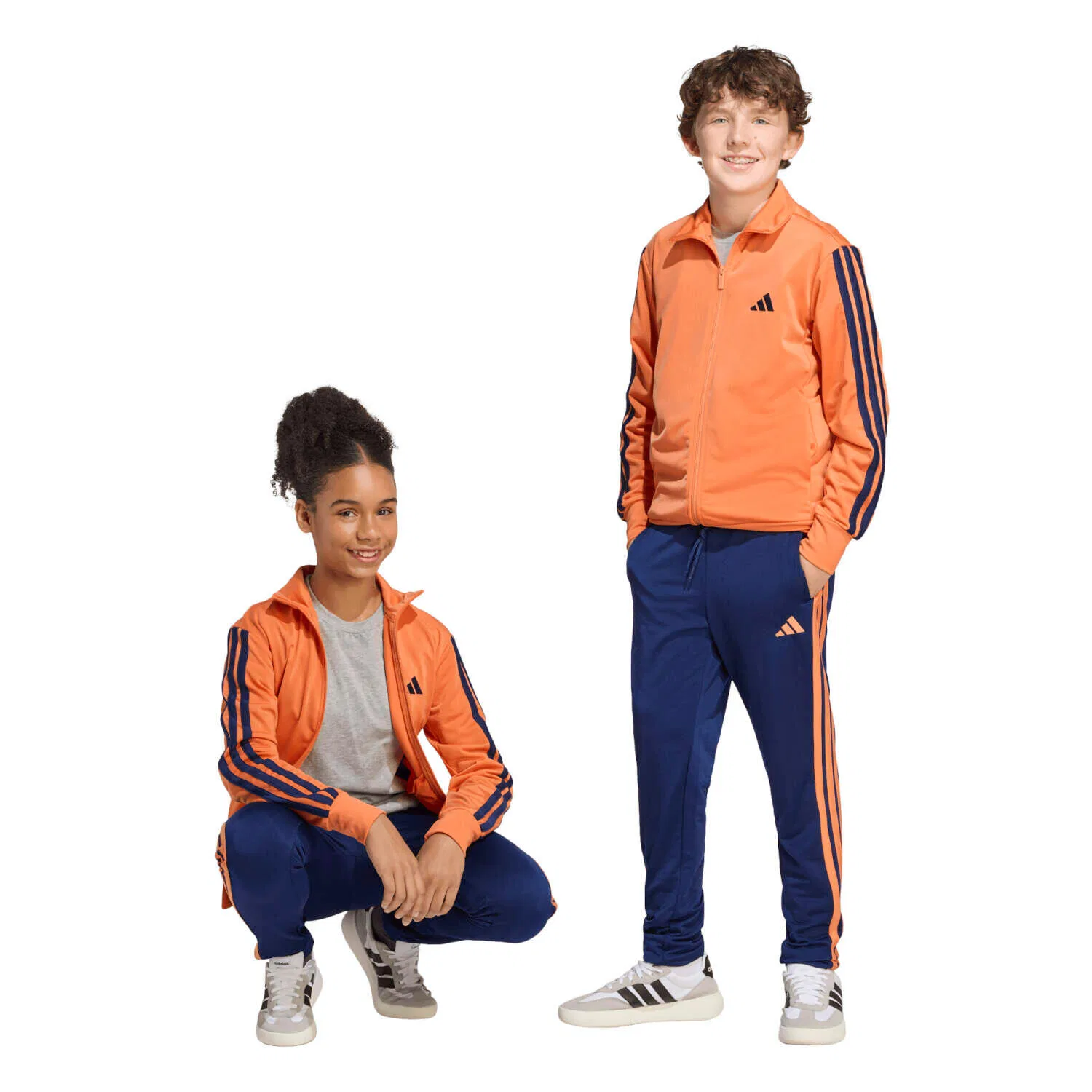 Детский спортивный костюм adidas J 3S TR TS 205, Mango Navyblau — фото 2