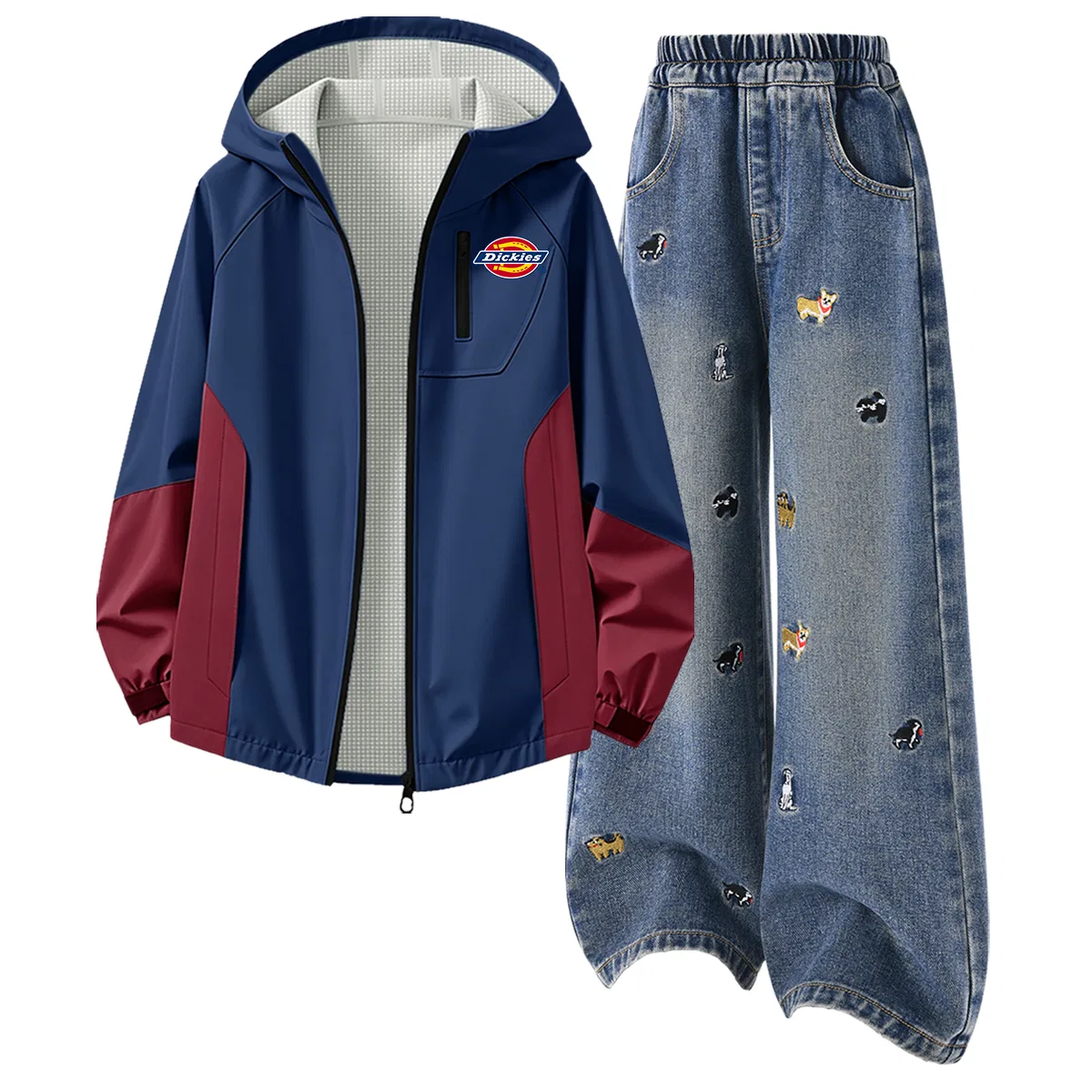 Детский комплект для мальчиков с капюшоном Dickies, Cherry Blossom Pink/Denim Blue — фото 3