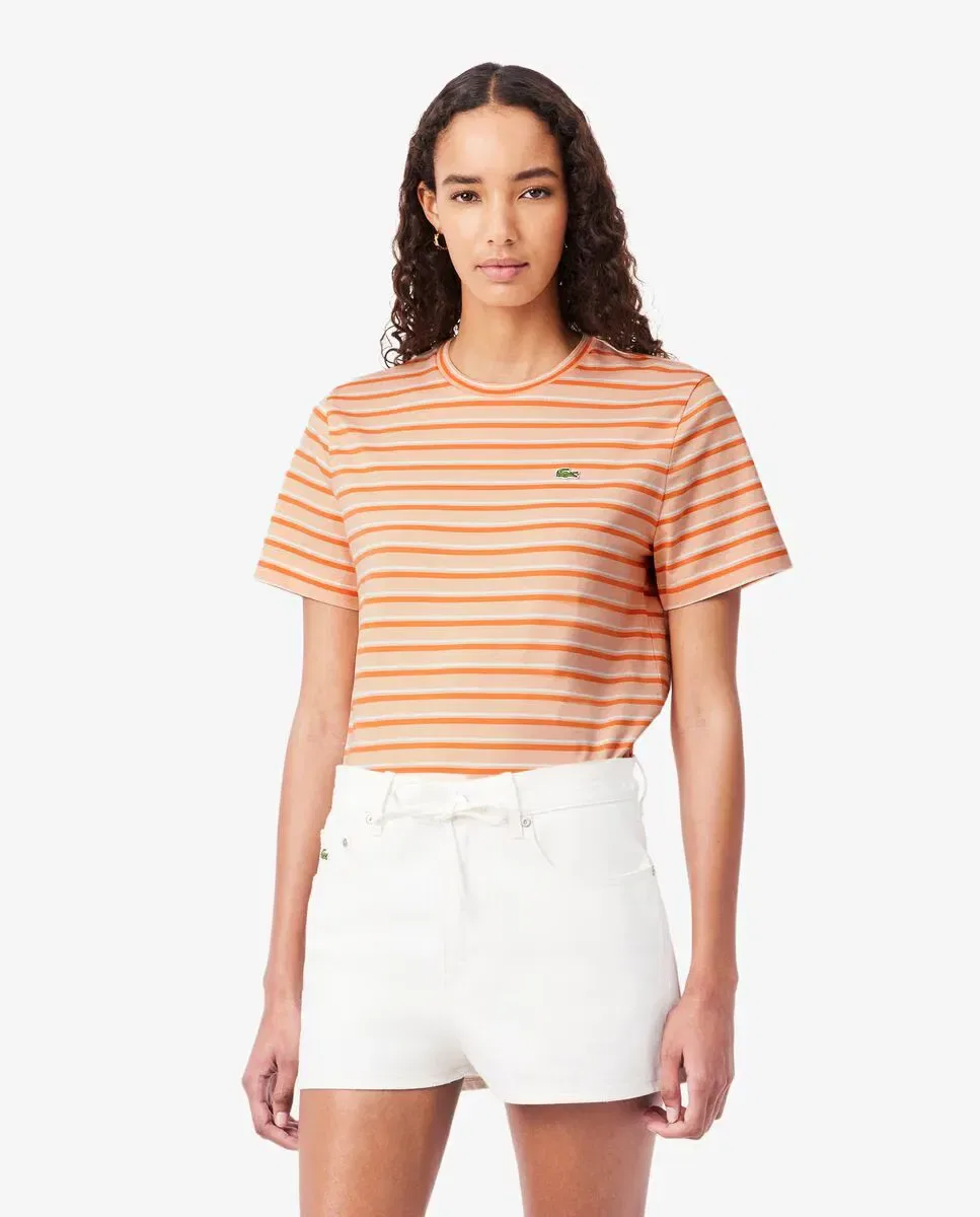 Футболка Lacoste Rosa / Blanco с принтом