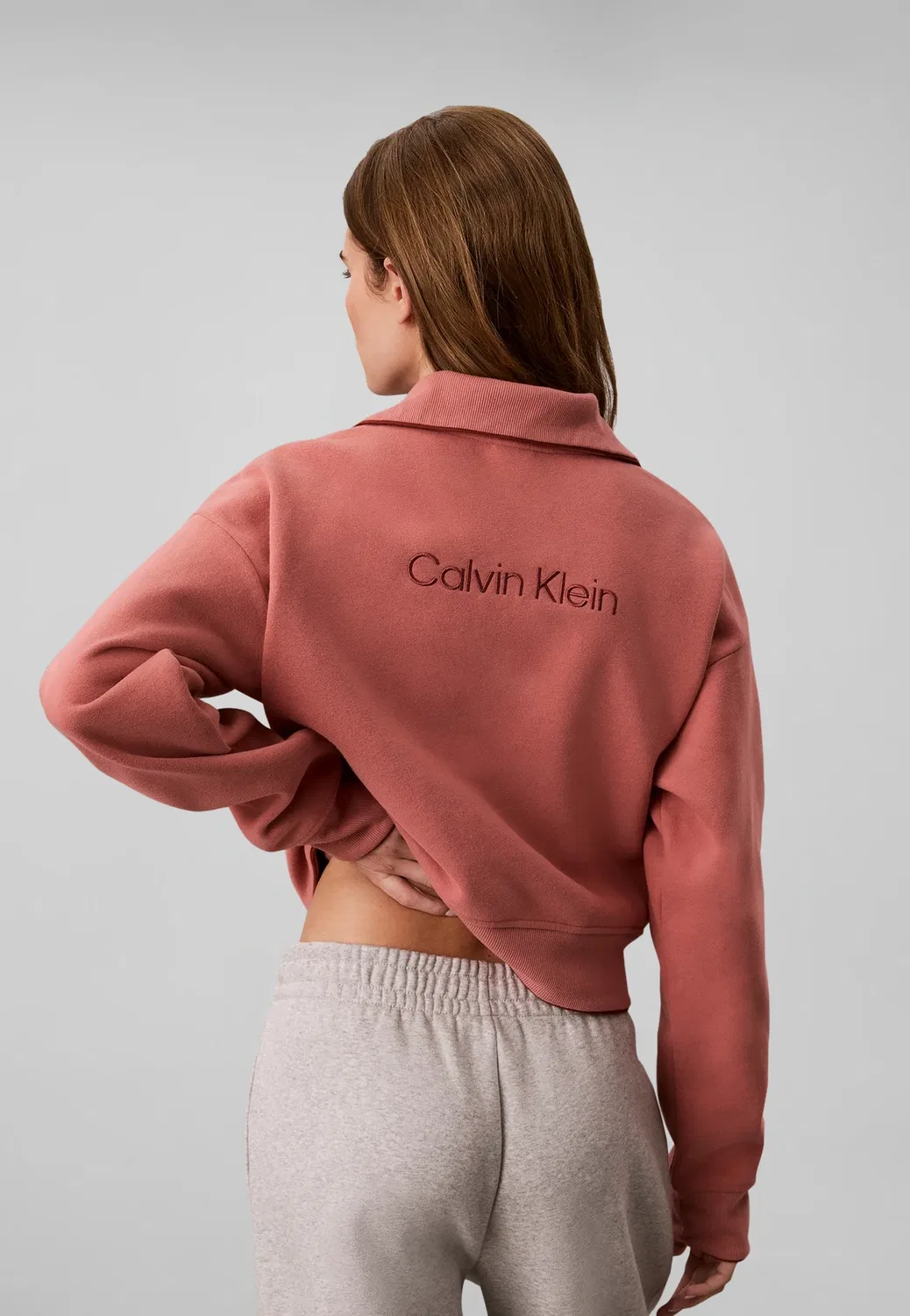 Толстовка с застежкой-молнией на четверть длины Calvin Klein, Canyon Rose