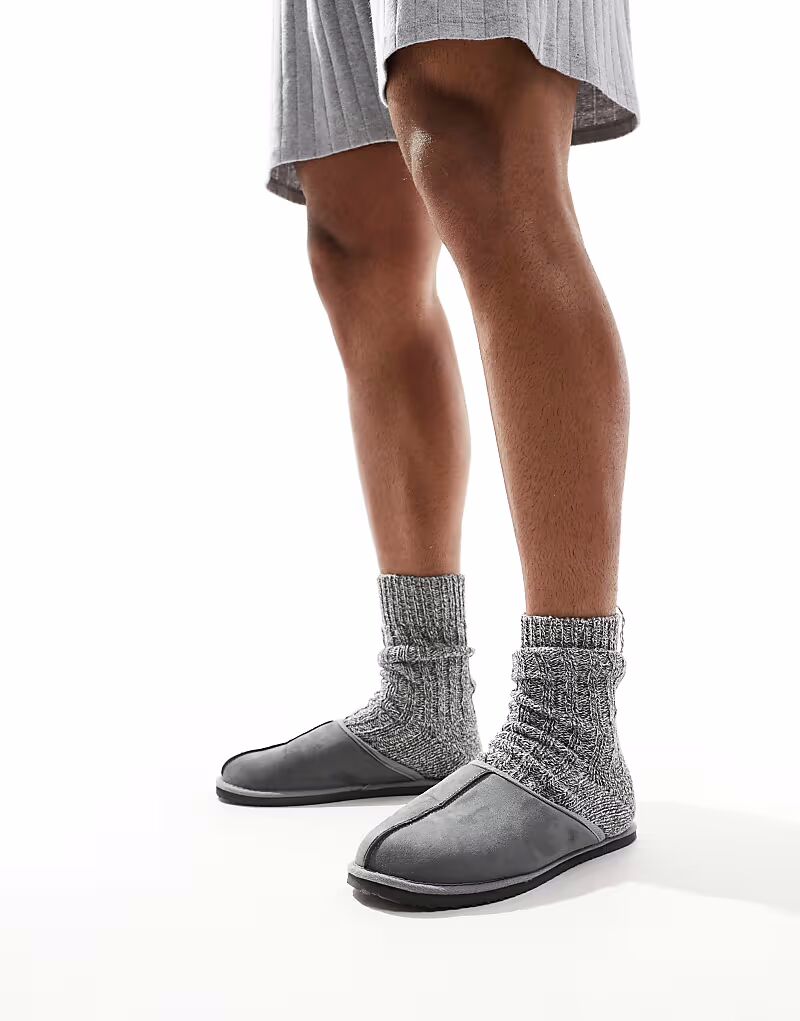 

Туфли-слипоны Jack & Jones из искусственной замши серого цвета