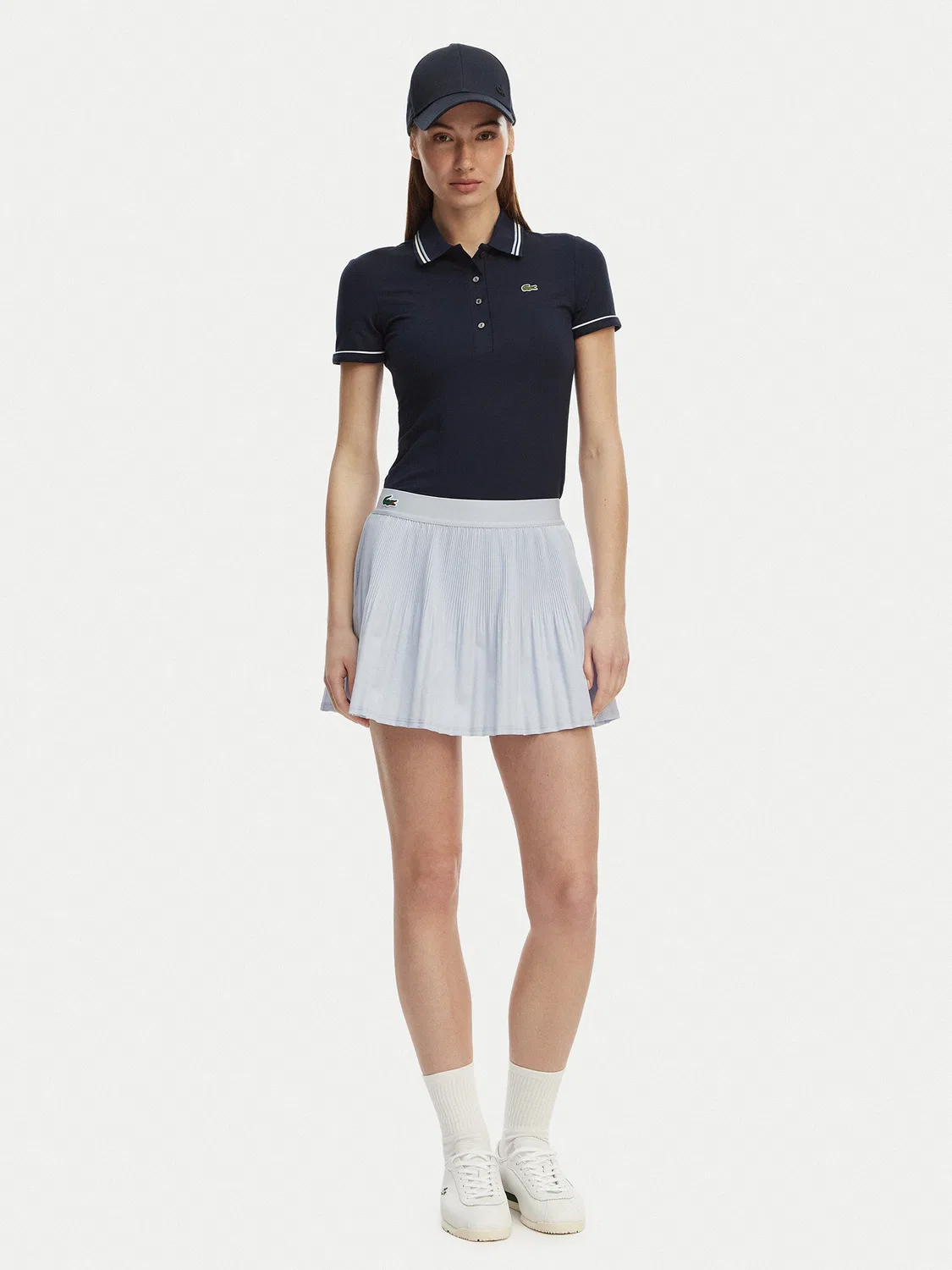 Женское поло приталенного кроя Lacoste, темно-синий — фото 2