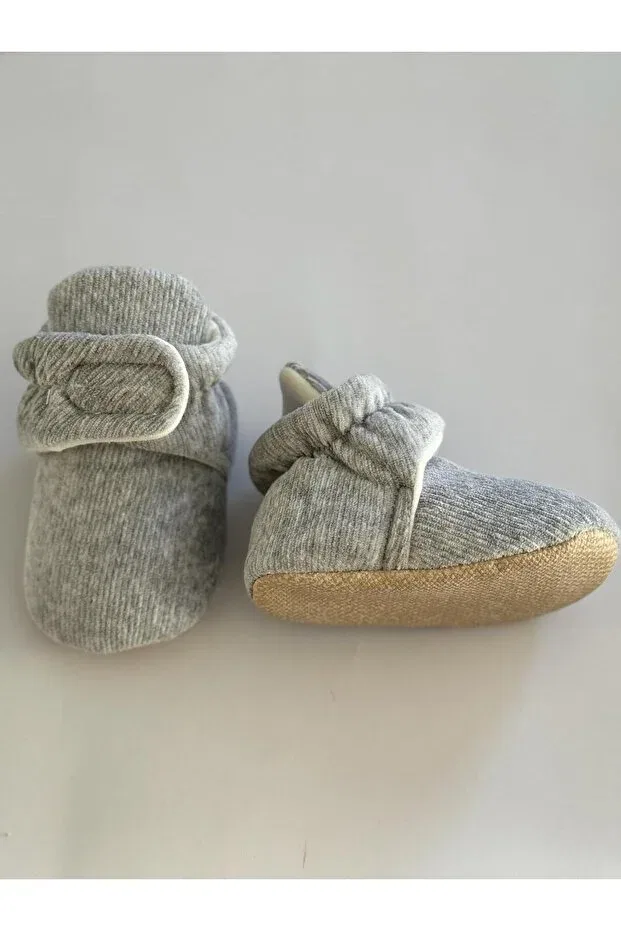 Детские пинетки-тапочки текстильные Baby, Gray — фото 4