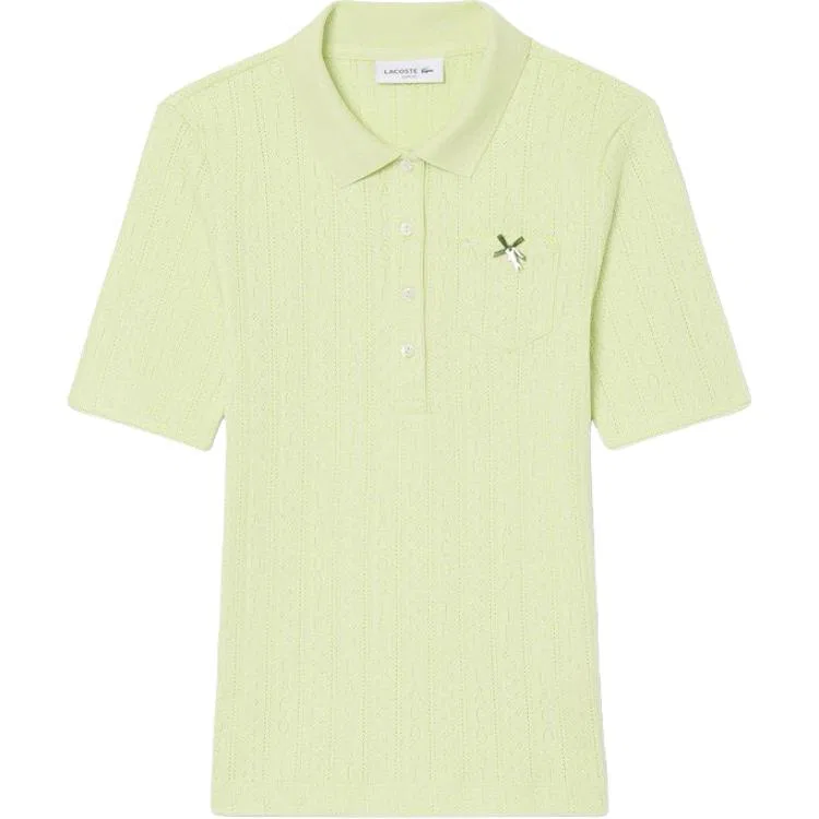 Женский поло-рубашка с коротким рукавом и нагрудным карманом Lacoste, Bic/Sprout Green