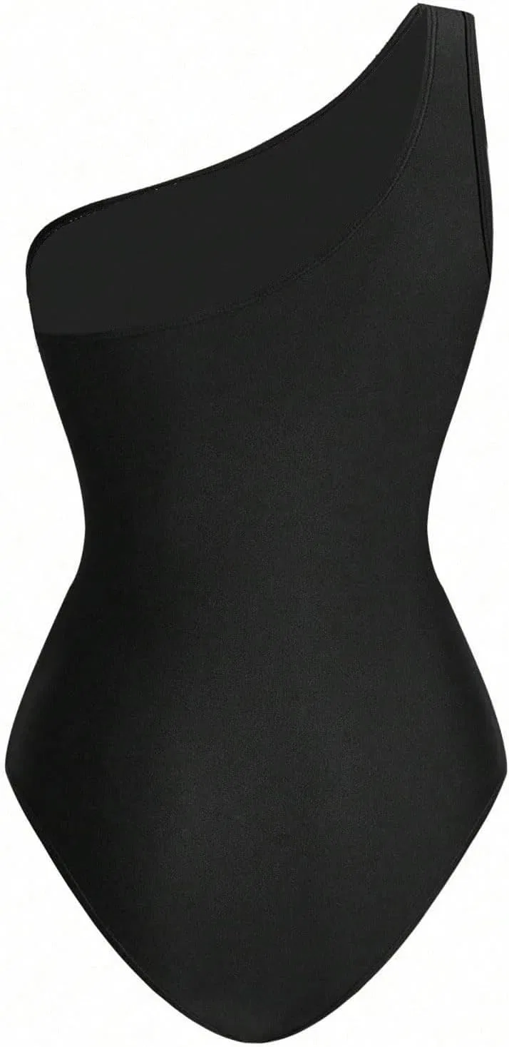 Женский цельный купальник с вырезами и драпировкой Generic, Black — фото 4