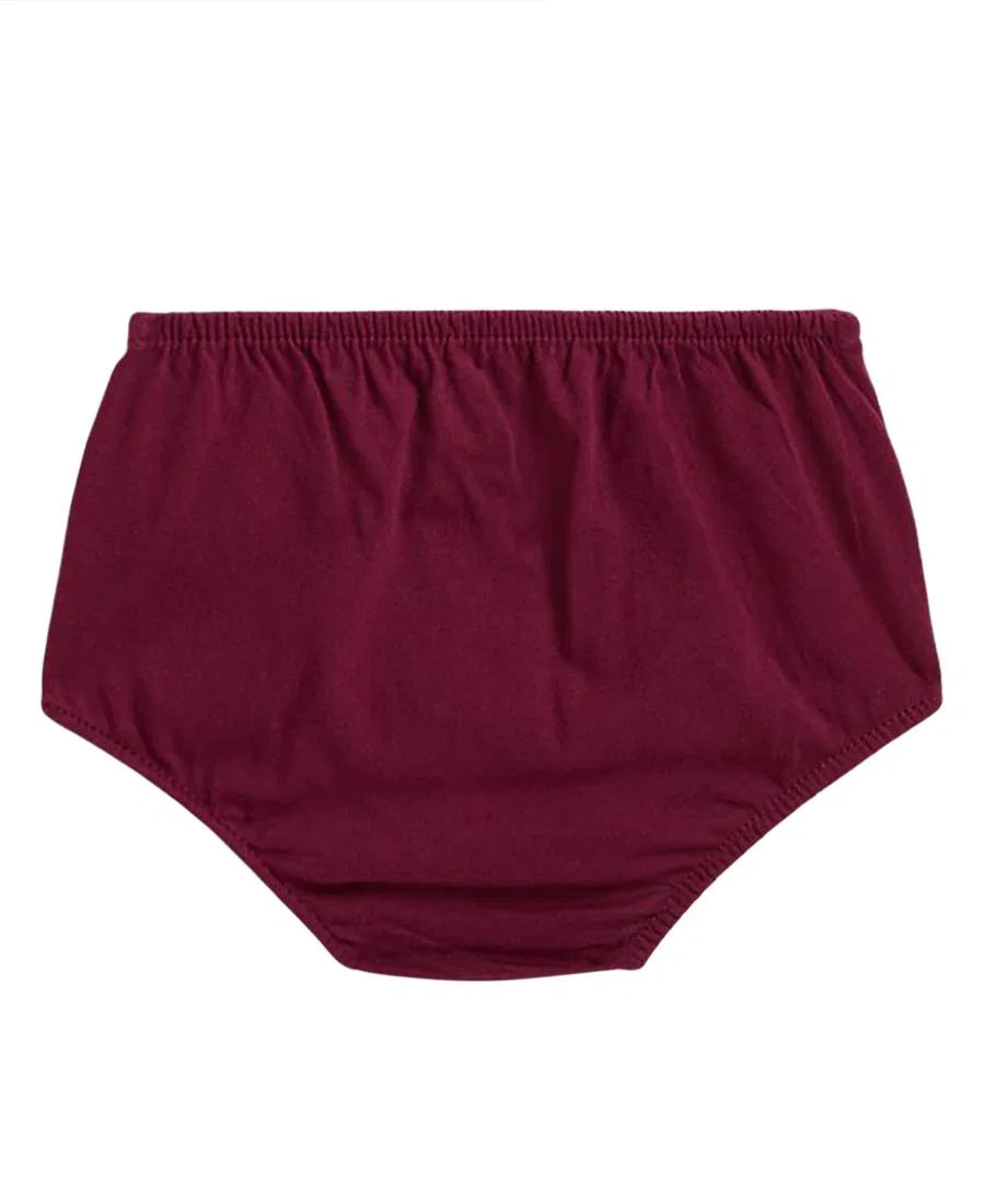Комплект из платья, шортиков и шапочки с рюшами, модель Aubergine Polo Ralph Lauren, Aubergine — фото 4