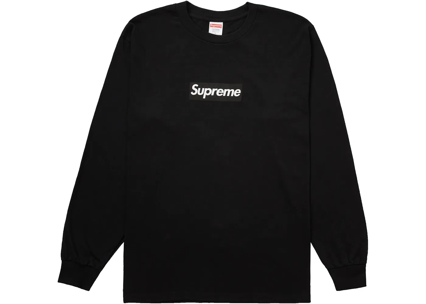 Мужская футболка с длинным рукавом с принтом Box Logo L/S Tee Supreme, Black