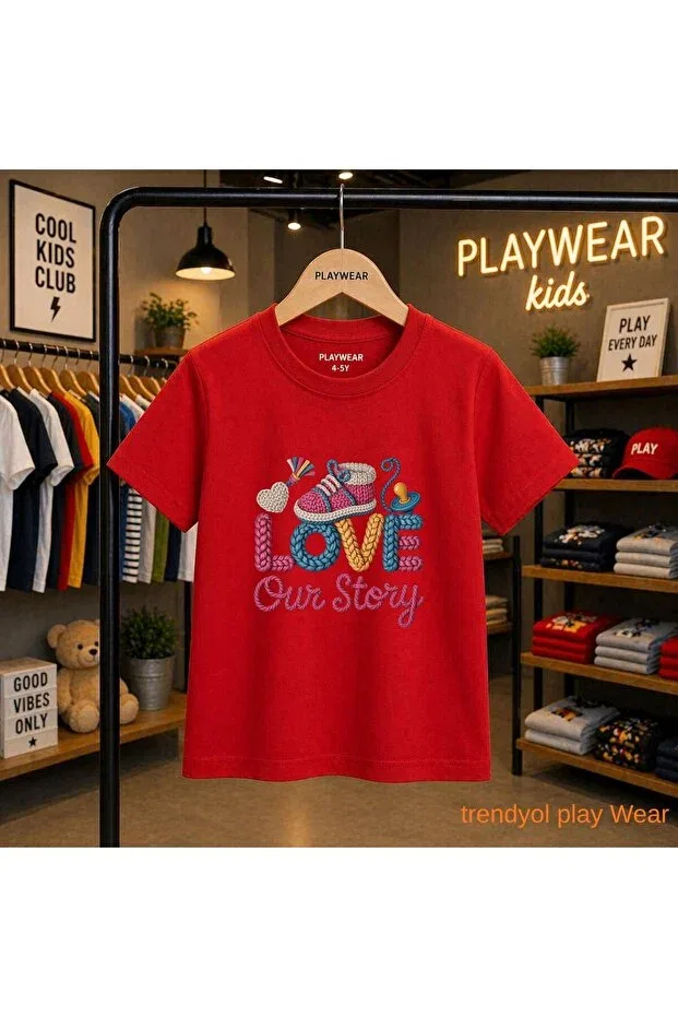 Детская футболка с принтом Knitted Love Baby Playwear, Red