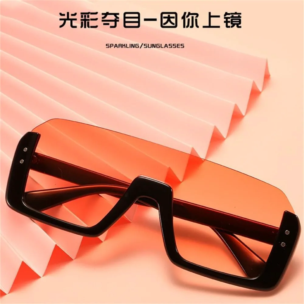 

Черные большие солнцезащитные очки для женщин в крупной оправе, цветные солнцезащитные очки с зеркальными линзами, полуободковые очки в стиле хип-хоп VFDHN, 1