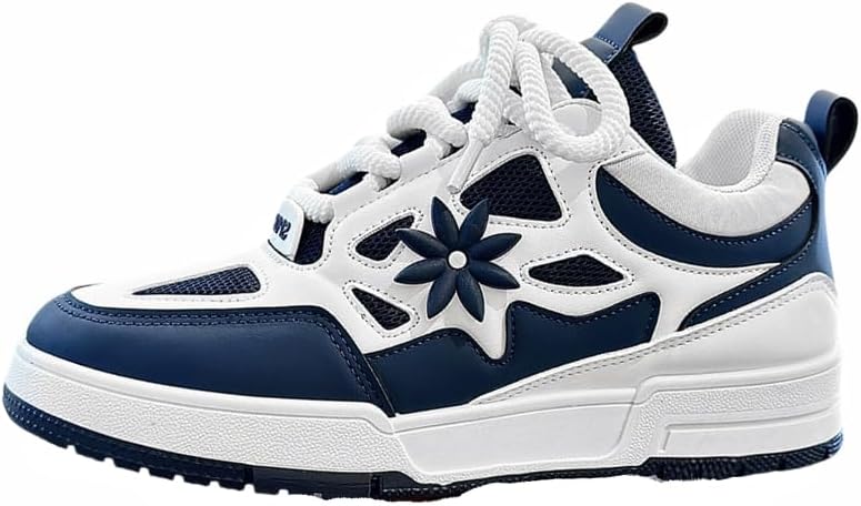 

Мужские модные кроссовки на шнуровке с цветочным узором, удобные платформенные противоскользящие кеды, для всех сезонов Azttoztto, синий