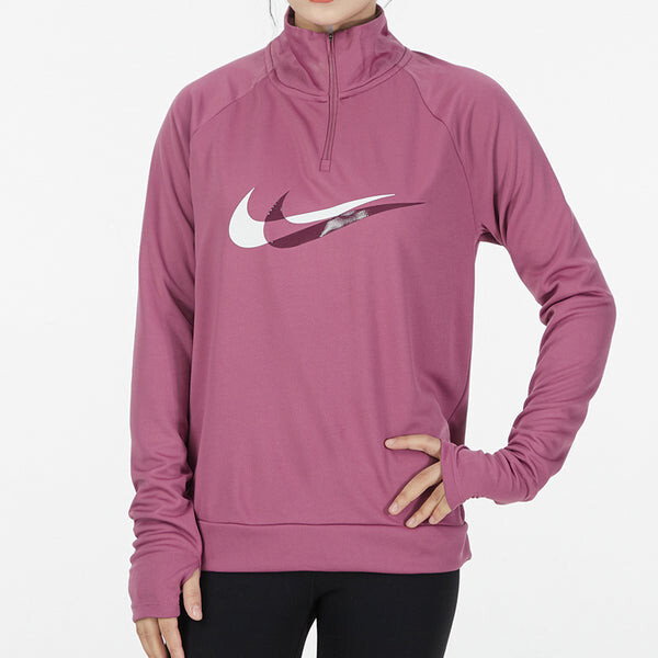 Футболка Dri Fit с полумолнией, быстросохнущие, светоотражающие, спортивные, с длинными рукавами, футболка Nike, красный — фото 3