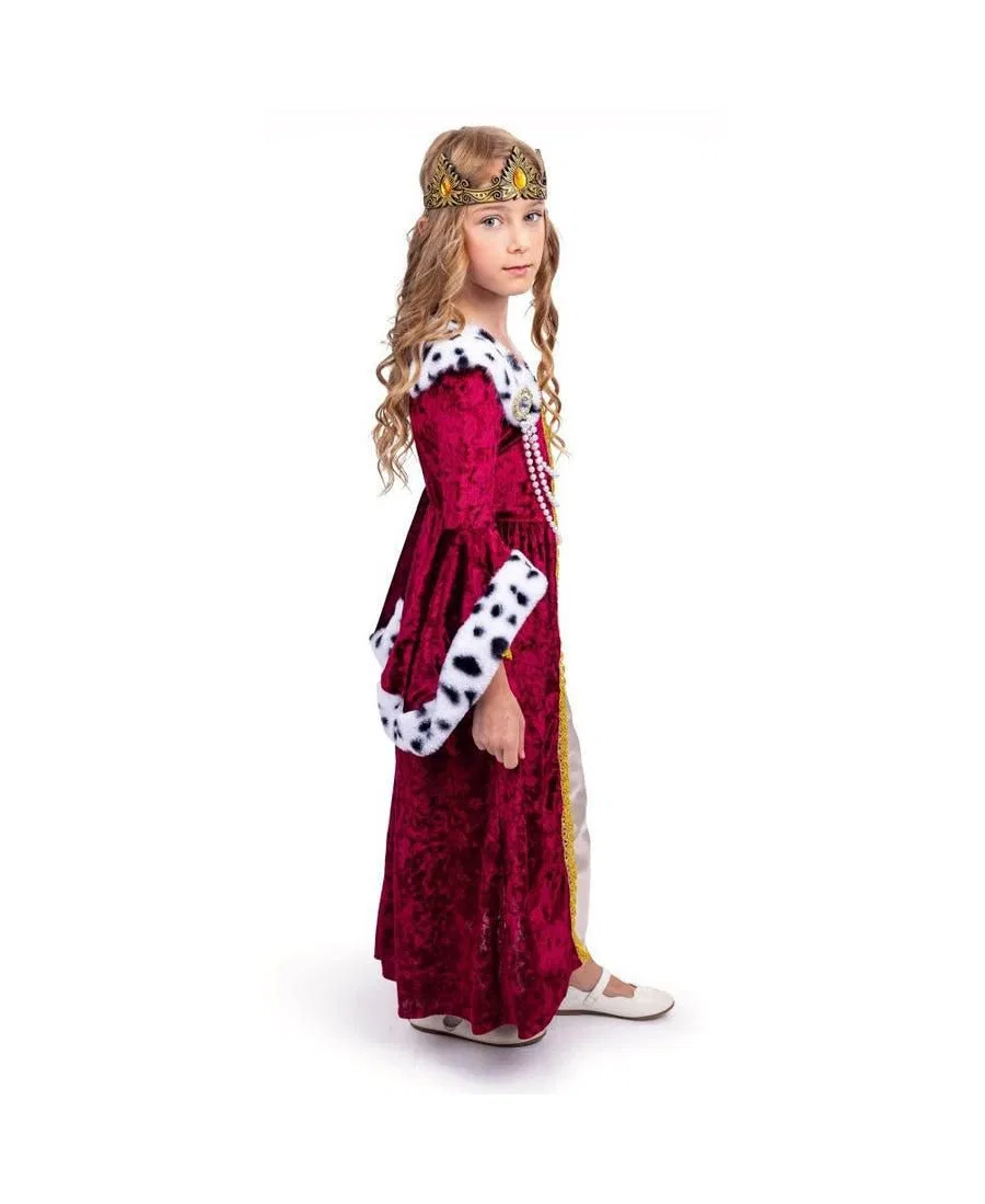 Детский костюм королевы в платье и короне Dress Up America, бордовый — фото 2