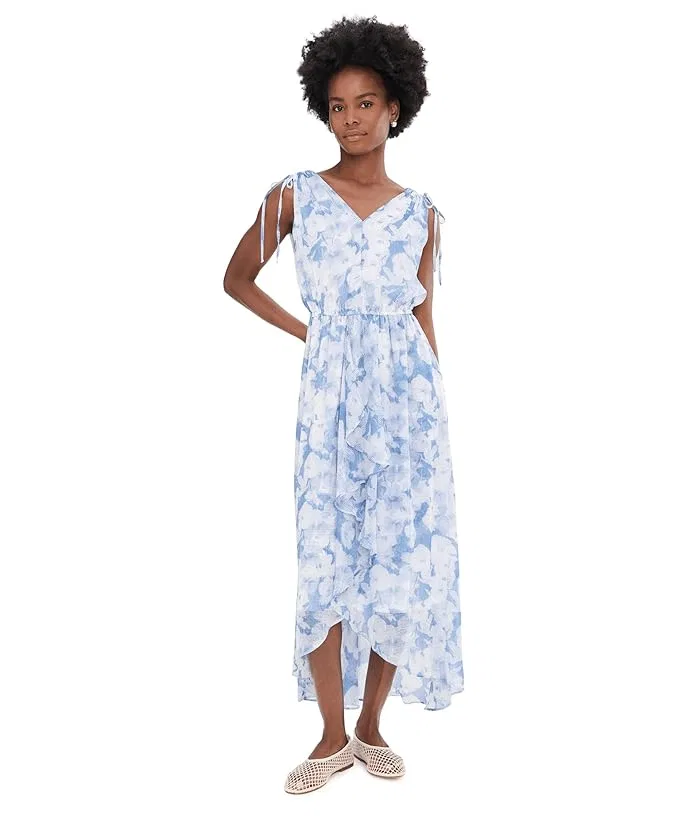 Платье миди с принтом Sleeveless Chiffon Printed Midi Calvin Klein, Lemon Ice — фото 2