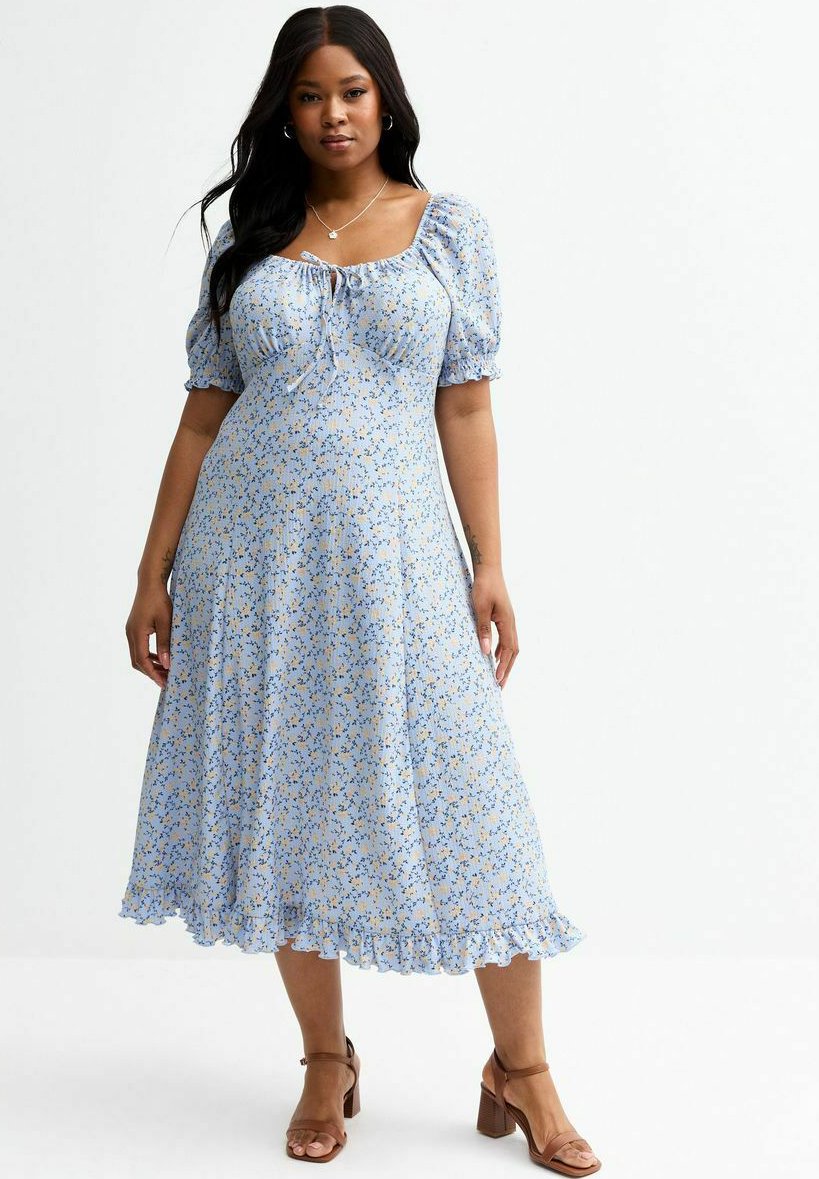 

Повседневное платье CURVES FLORAL PRINT MIDI New Look Curves, синий