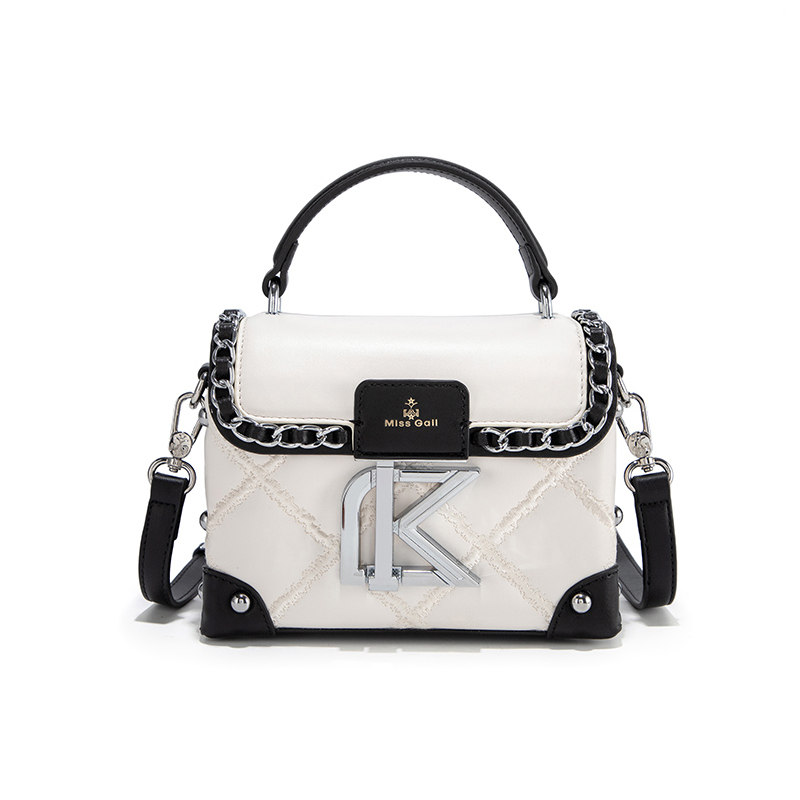 

Синтетическая кожаная сумка через плечо, поясная сумка, повседневная женская бело-розовая MISS GAIL, вышитая белая горизонтальная