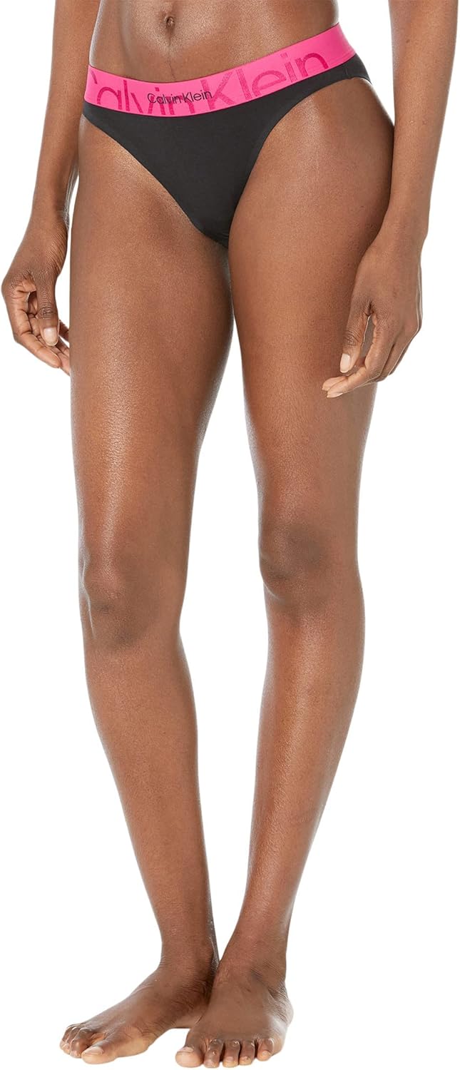 

Женский бикини с тиснением Calvin Klein Icon, Black W/Pink Splendor Waistband