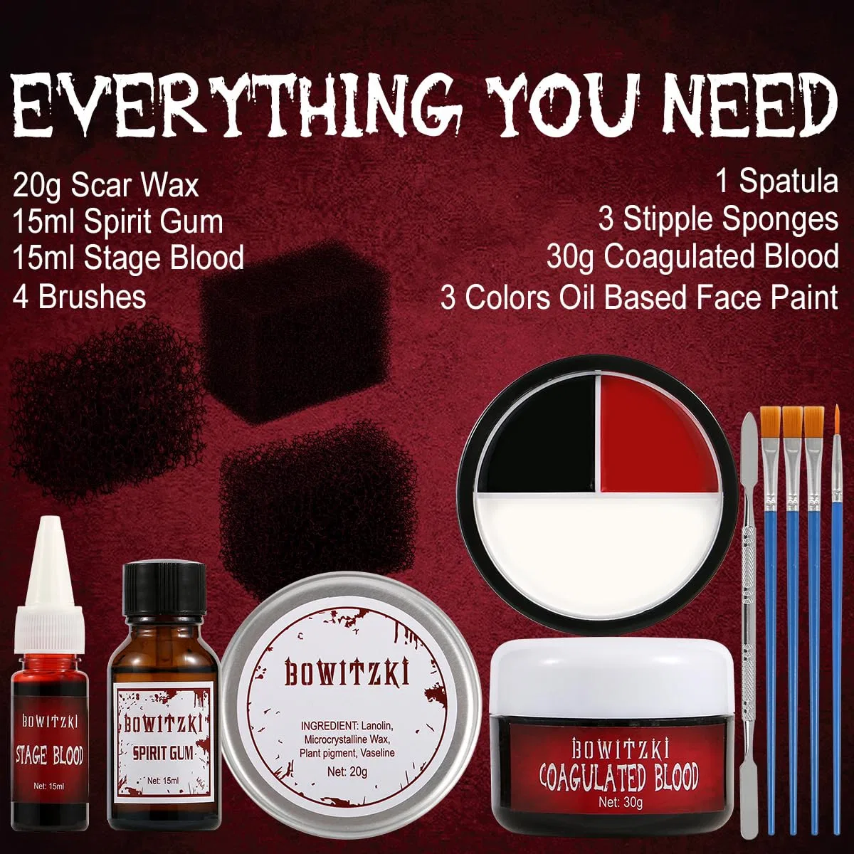 Набор для Хэллоуина Bowitzki SFX Makeup Kit для спецэффектов Bowitzki — фото 2