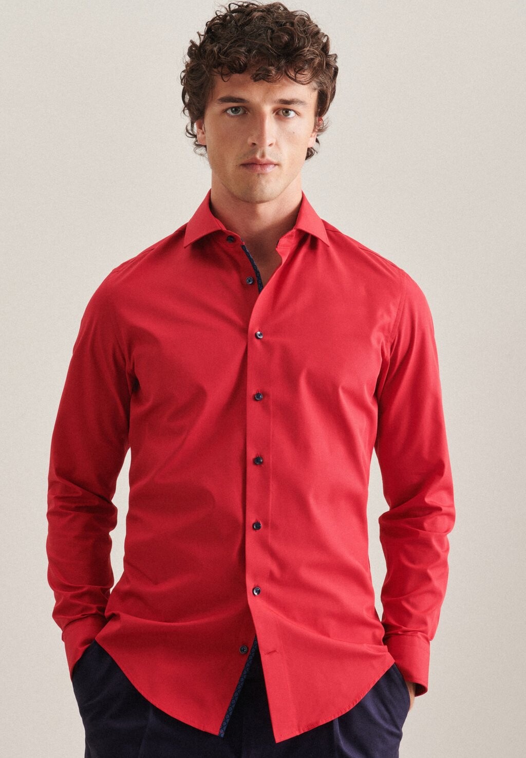 

Классическая рубашка Kent Slim Fit Contrast Seidensticker, красный