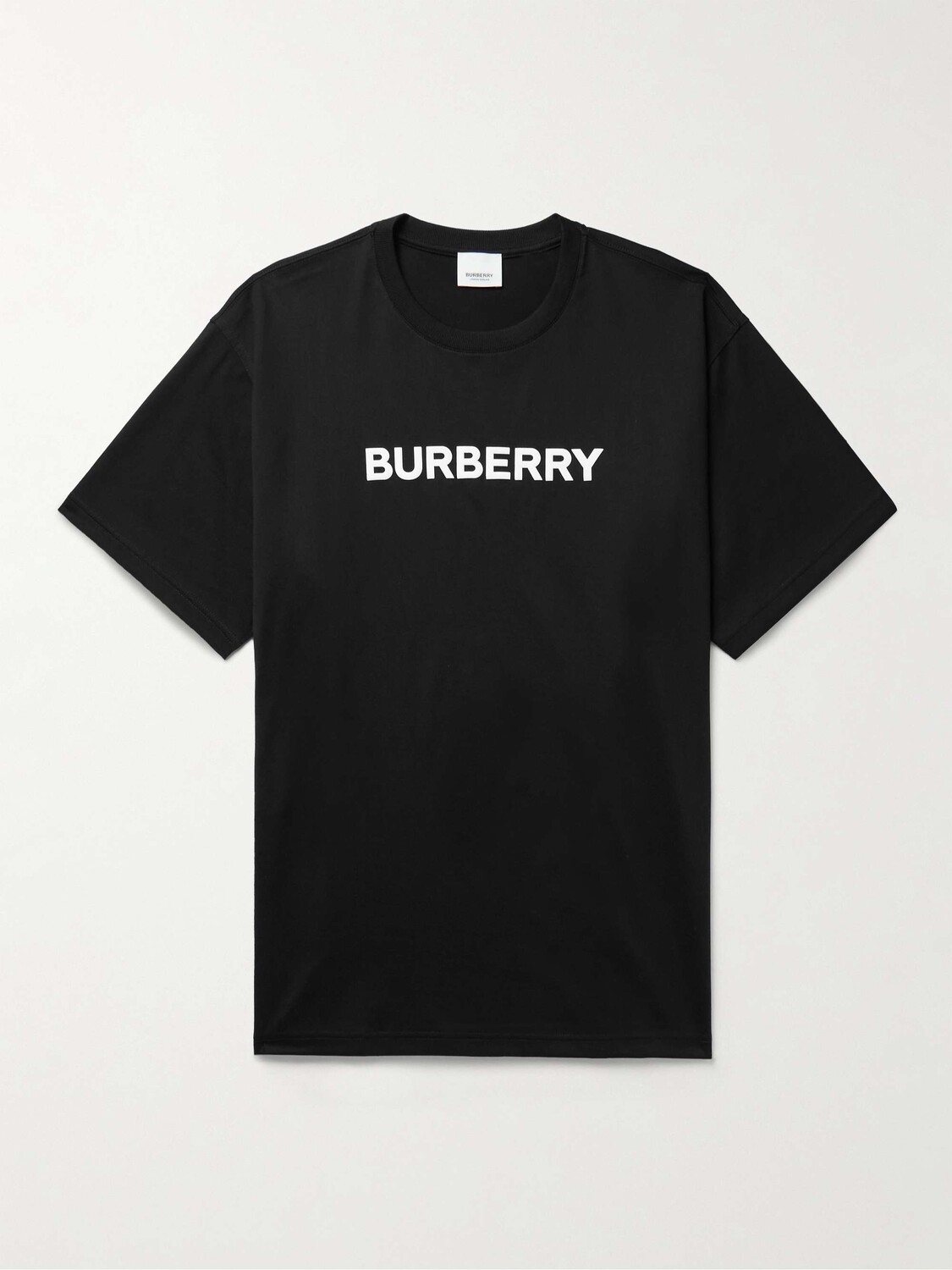 

Футболка оверсайз из хлопкового джерси с логотипом BURBERRY, черный