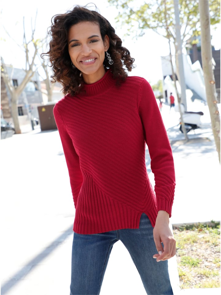 

Свитер с воротником-стойкой темно-красного цвета WITT WEIDEN