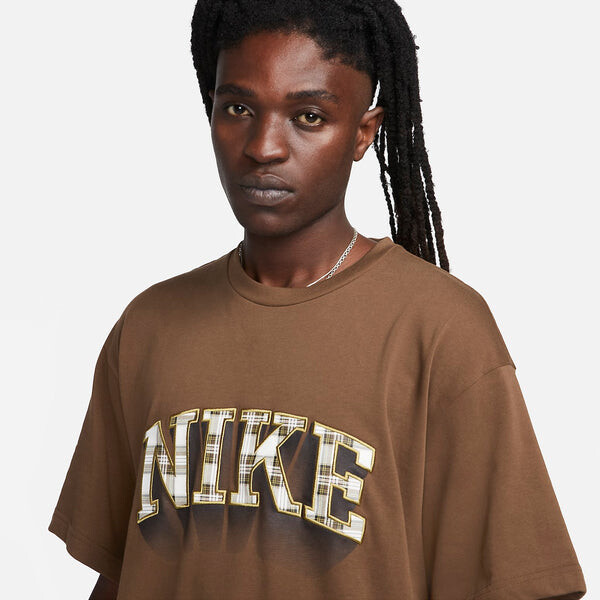 Футболка Nike Check Logo T-Shirt 'Cocoa', цвет cocoa/multi-color — фото 2