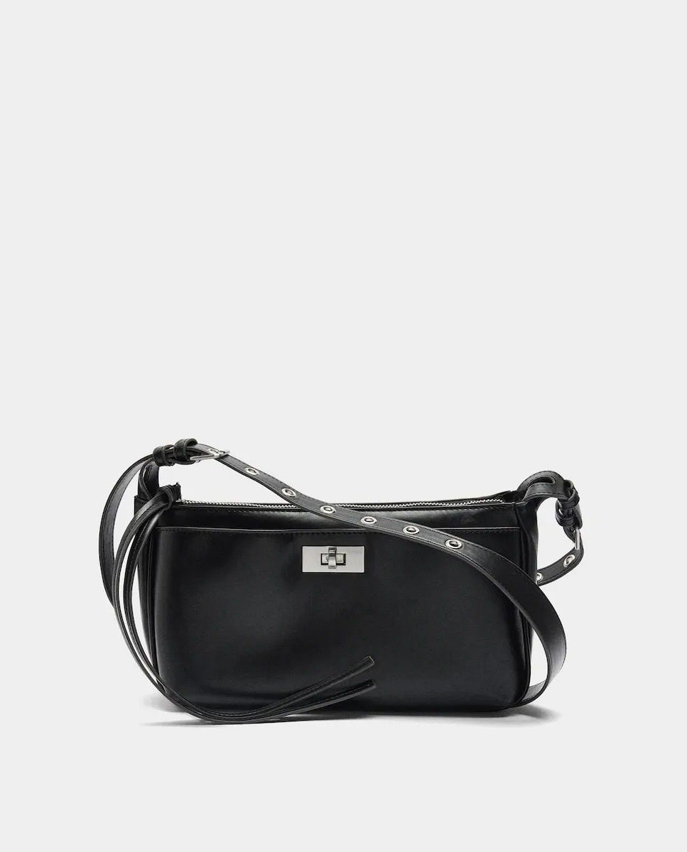 

Средняя сумка через плечо с застежкой-молнией и ручкой с заклепками Parfois, черный