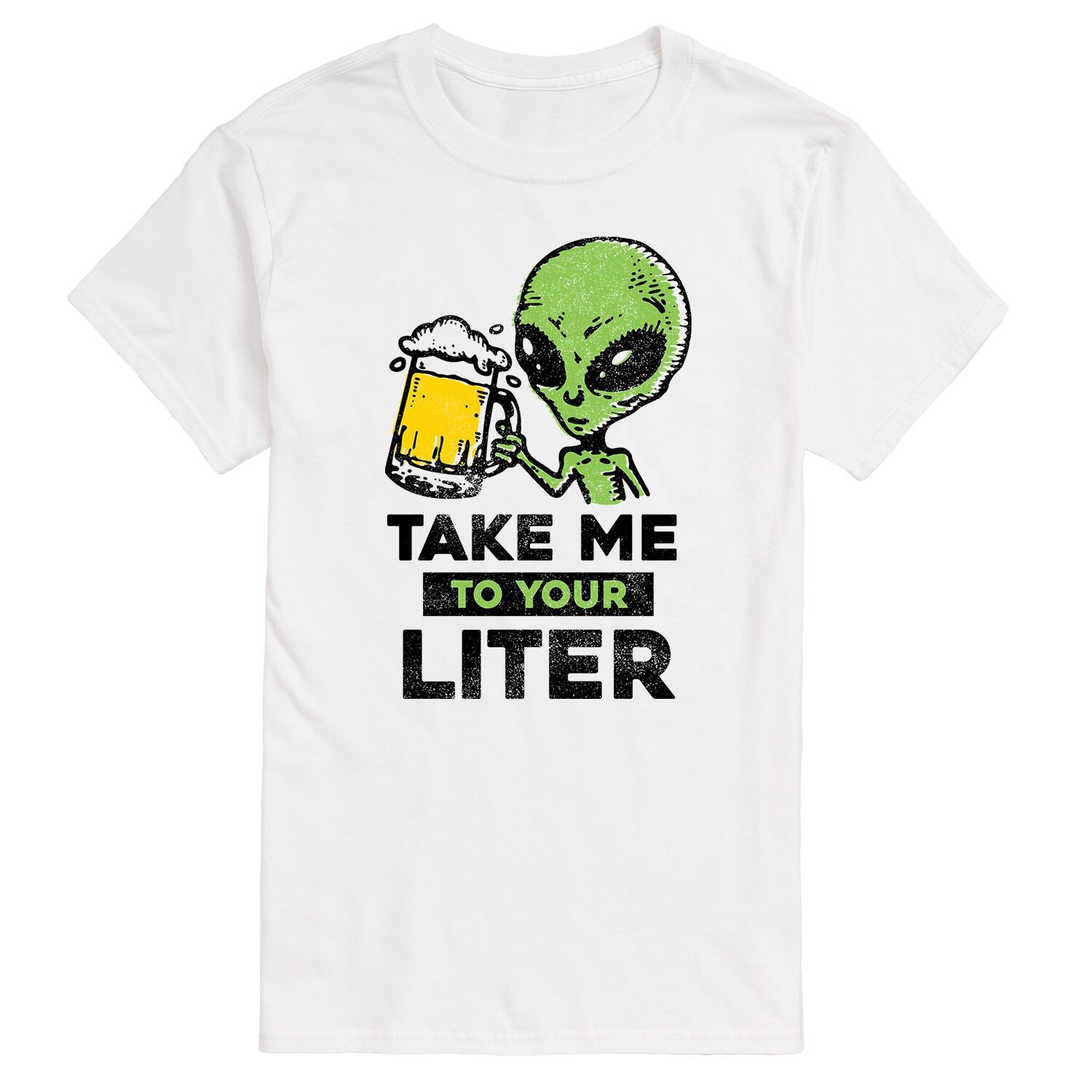 

Мужская футболка с рисунком Take Me To Your Liter Alien Beer Licensed Character