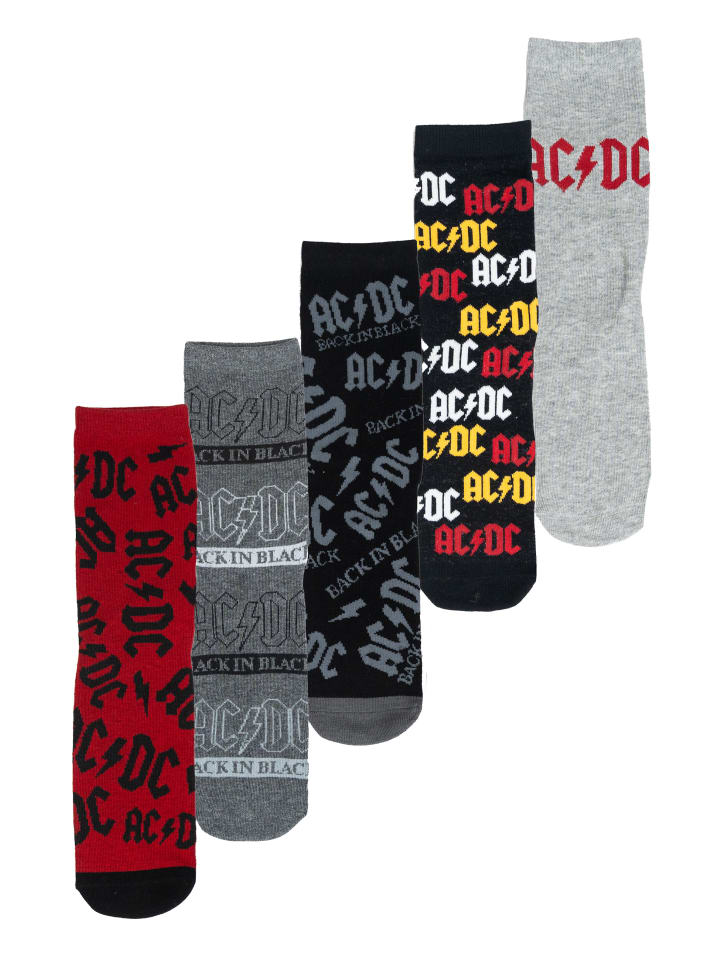 

Носки United Labels 5er Pack AC/DC Rockband Socken Sneaker Strümpfe, разноцветный