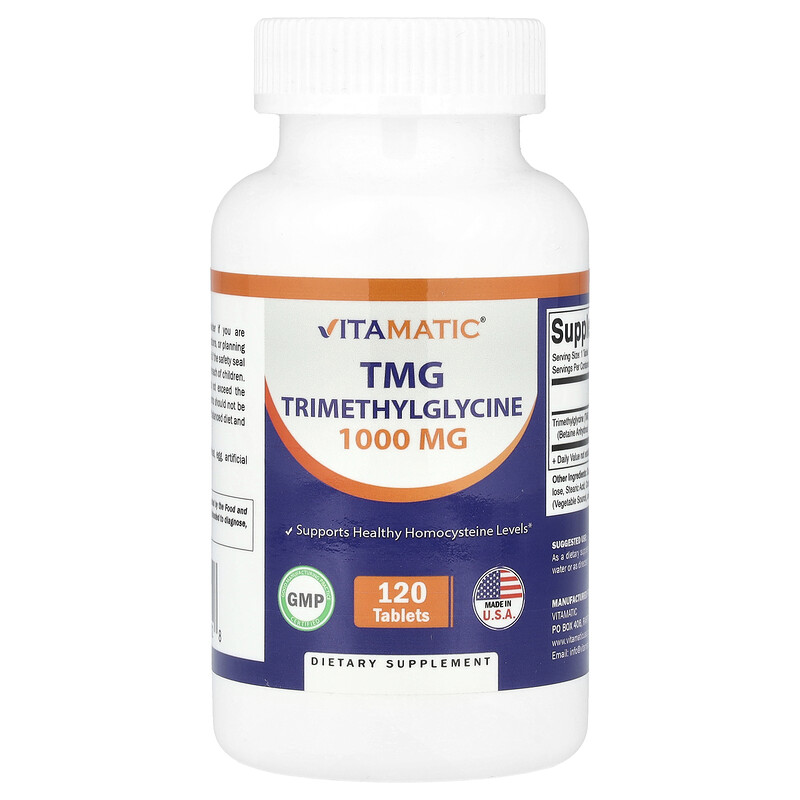 

Vitamatic, TMG, 1000 мг, 120 таблеток