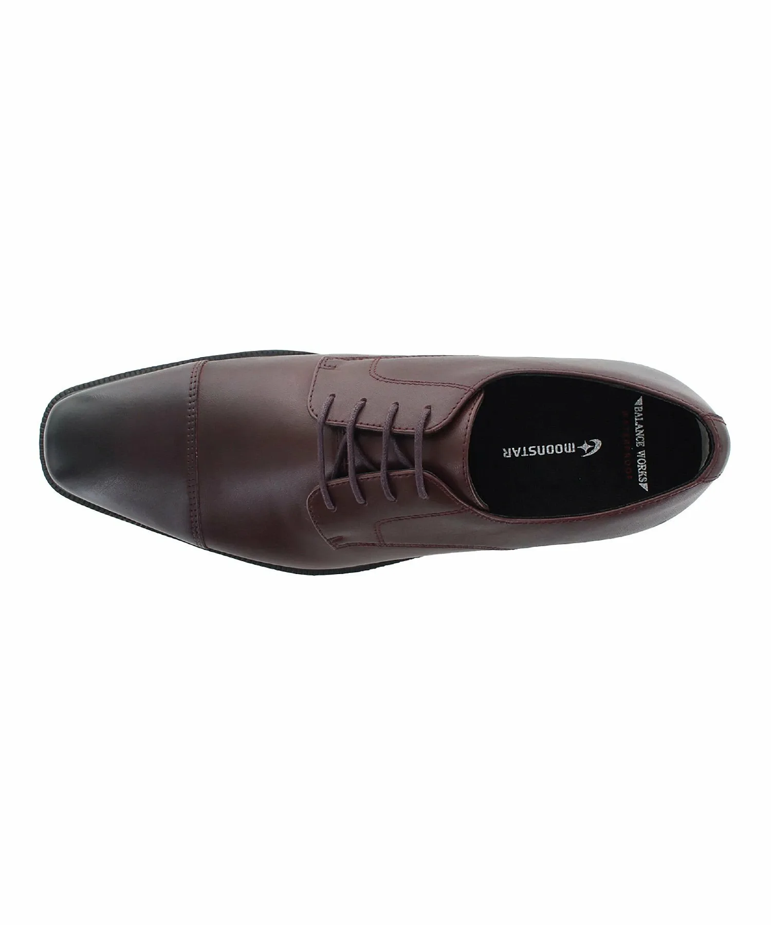Мужские кожаные туфли MoonStar SPH4613SN с нескользящей подошвой. Balance Works, Dark brown — фото 3