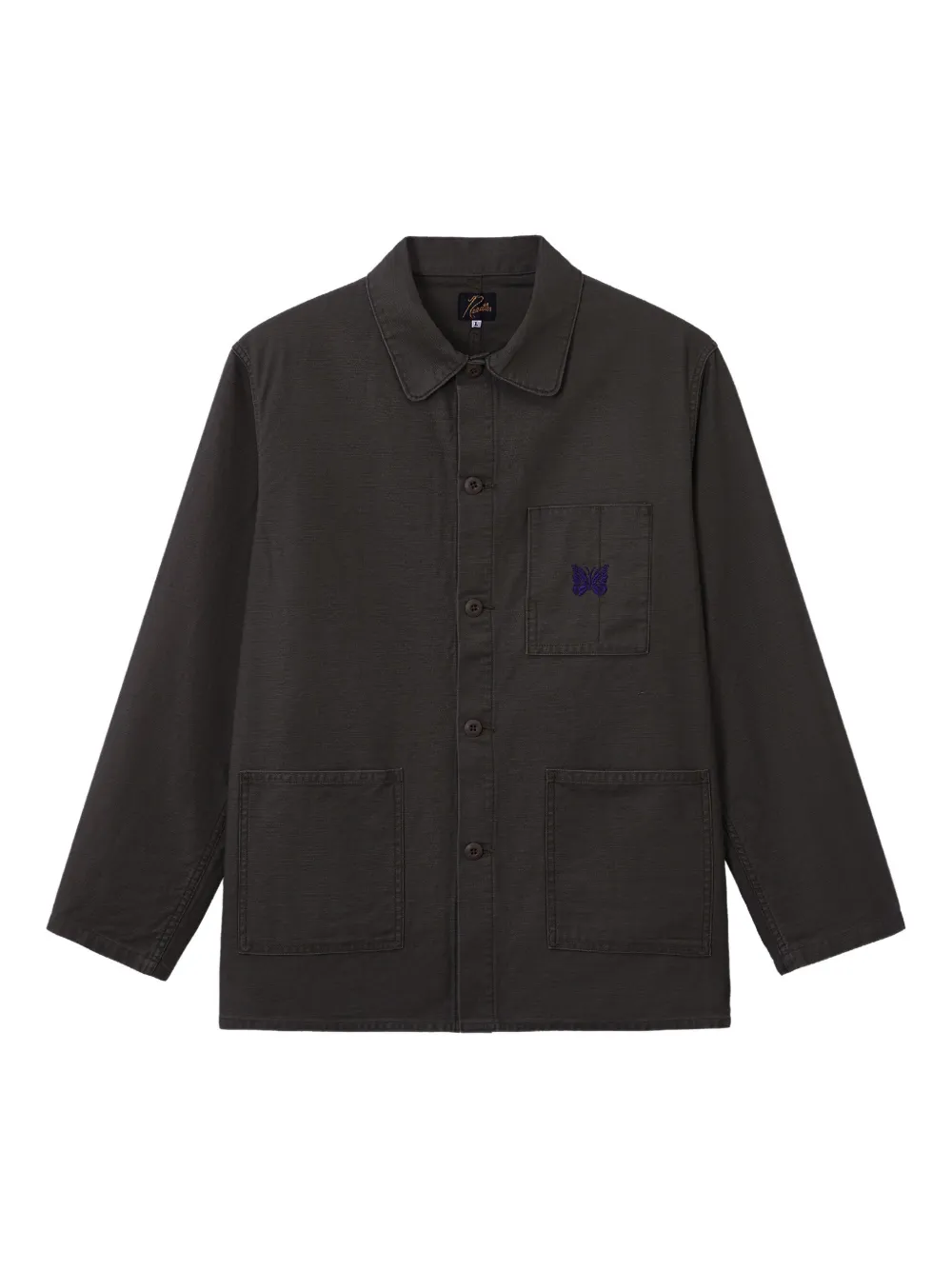 

Куртка из хлопка с вышитым карманом Needles, черный