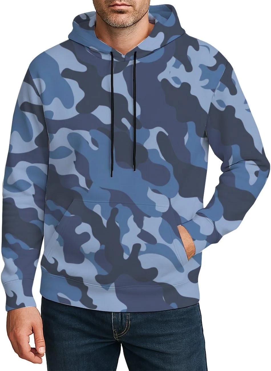 

Мужской худи с камуфляжным принтом и карманом Deovige