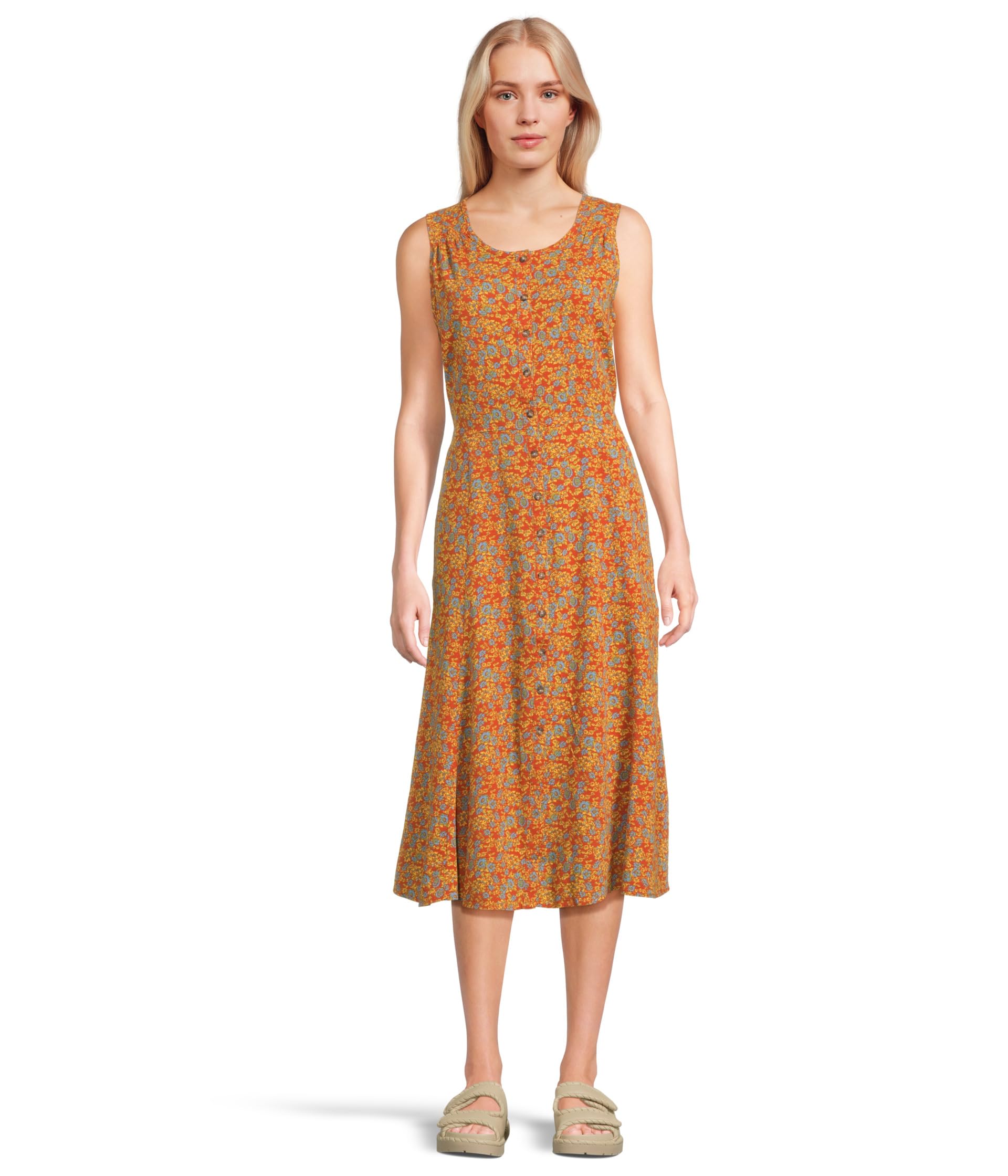 

Платье Toad&Co Manzana Midi Sleeveless Dress, Burnt Ochre Floral Print