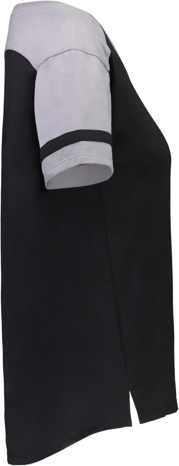 Футболка Augusta Sportswear Girls Fanatic 2.0 для девочек, черно-серый меланж — фото 2