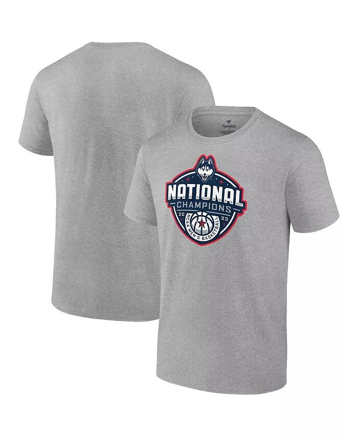 

Мужская серая футболка UConn Huskies 2023 NCAA Men's Basketball National Champions Logo Fanatics