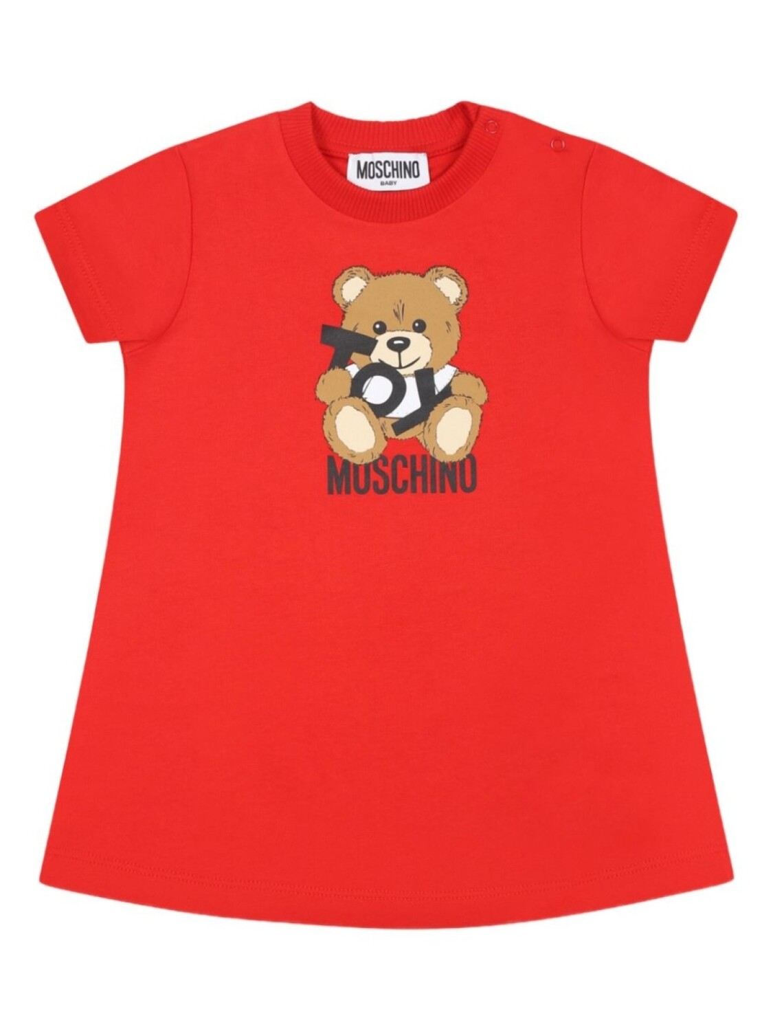 

Мини-платье с принтом плюшевого мишки Moschino Kids, красный