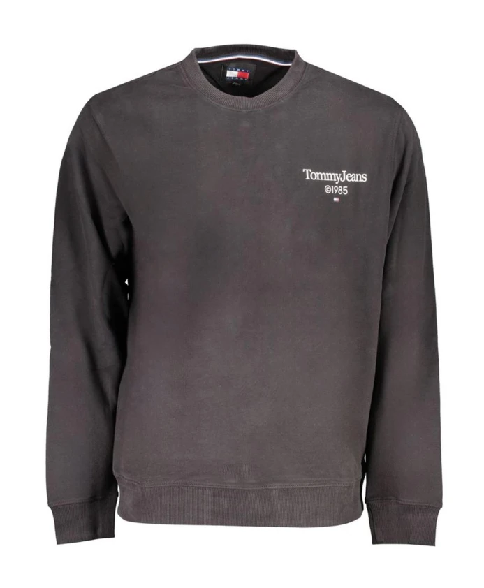 

Хлопковый свитер с круглым вырезом и логотипом Tommy Hilfiger, черный