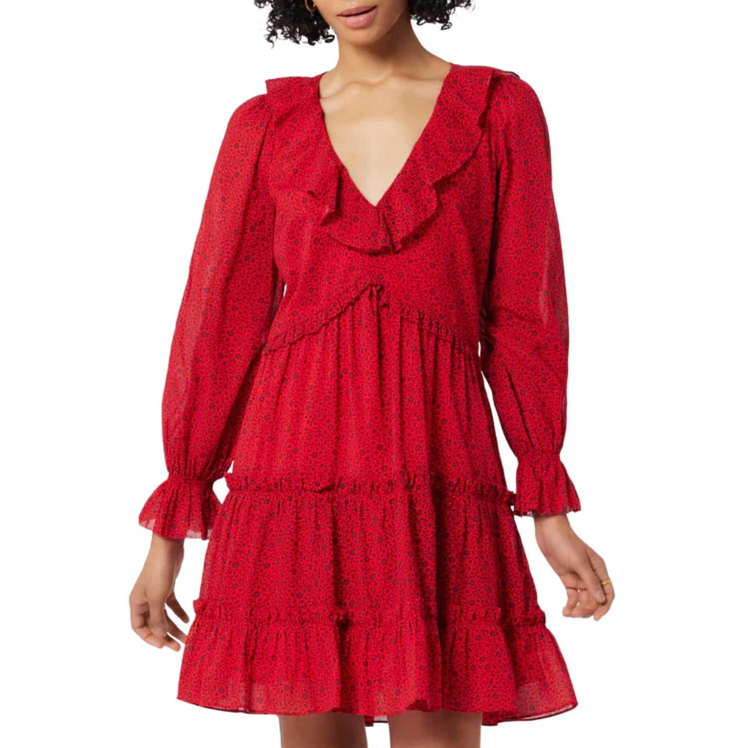 

Мини-платье из хлопка Adanson в цвете True Red Plum Perfect Joie
