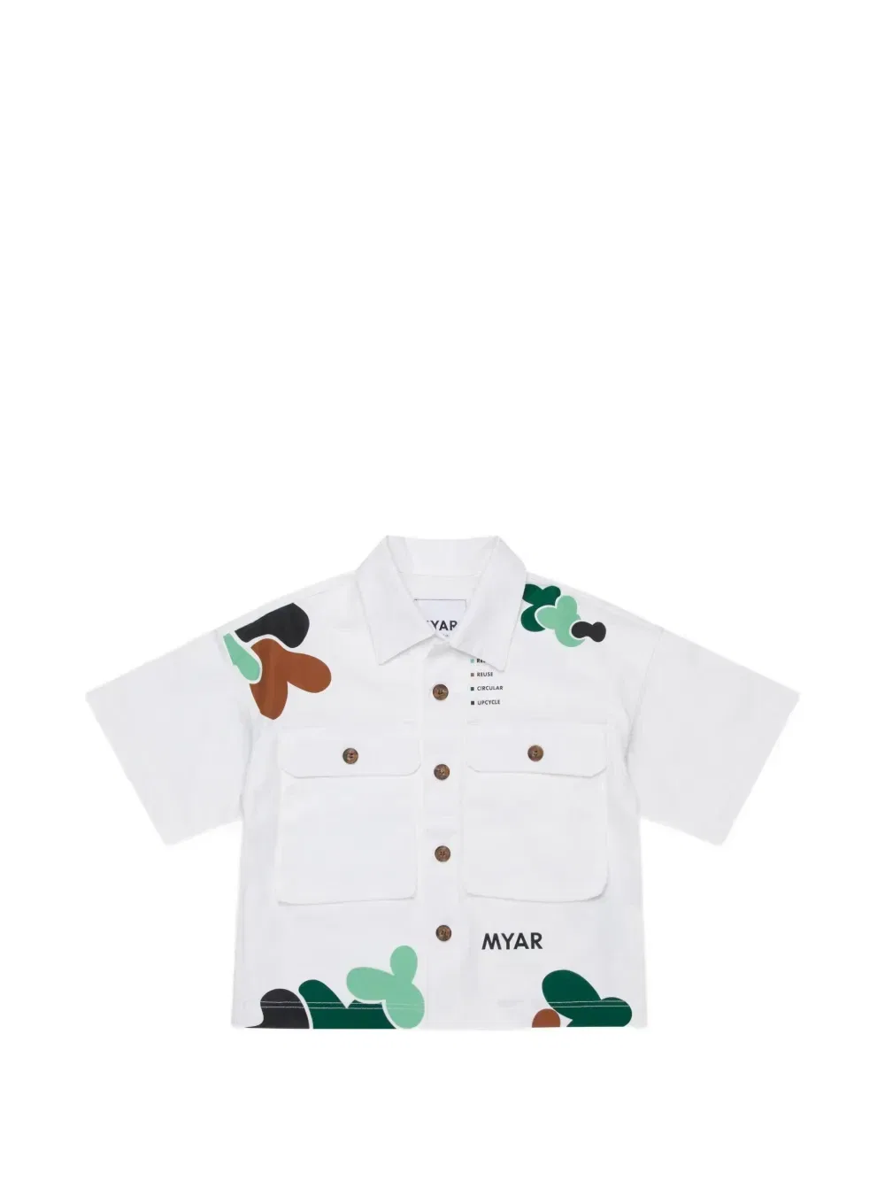 Рубашка с короткими рукавами и карманами Myar Kids, белый