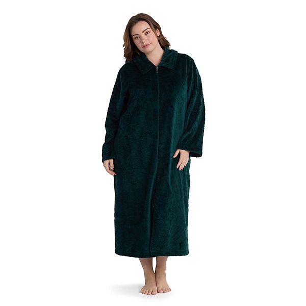 

Плюс сайз флисовая длинная флисовая халат Miss Elaine Essentials, Emerald