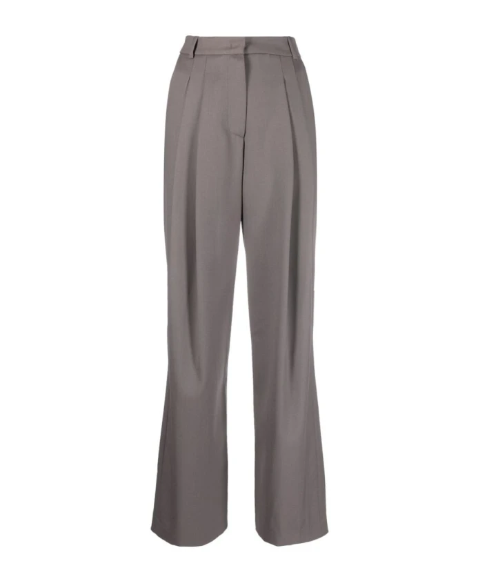 

Серые шерстяные брюки с высокой талией Low Classic, серый