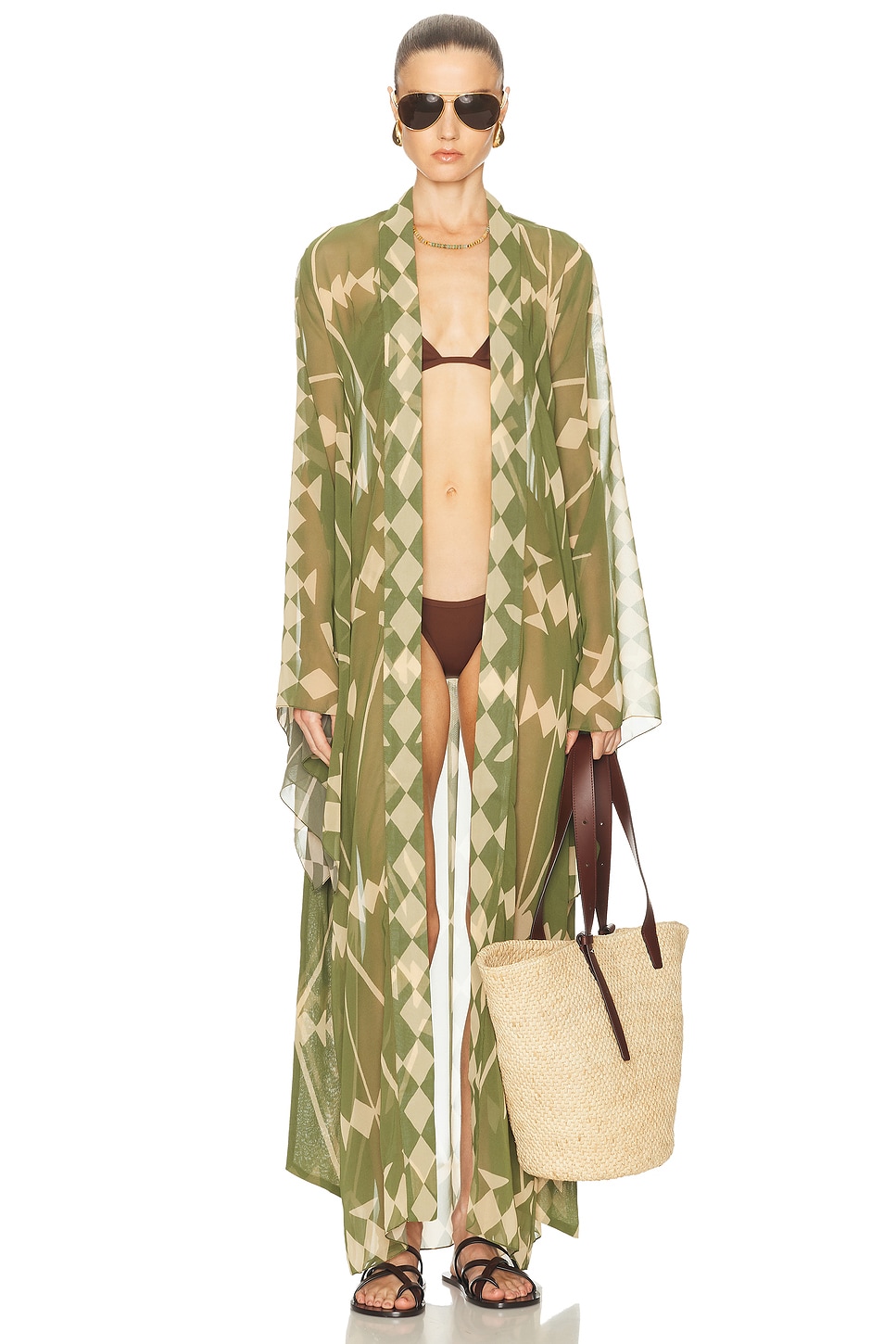 

Кимоно Amazon Johanna Ortiz, Green & Ecru